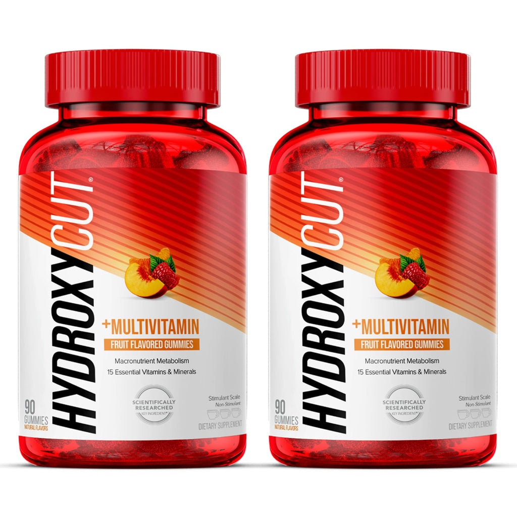 Hydroxycut Gummies (Pack of 2) – 99% Caffeine Free – Metabolize Carbs, Proteins & Fats – 15 Vitamins & Minerals – For Women & Men