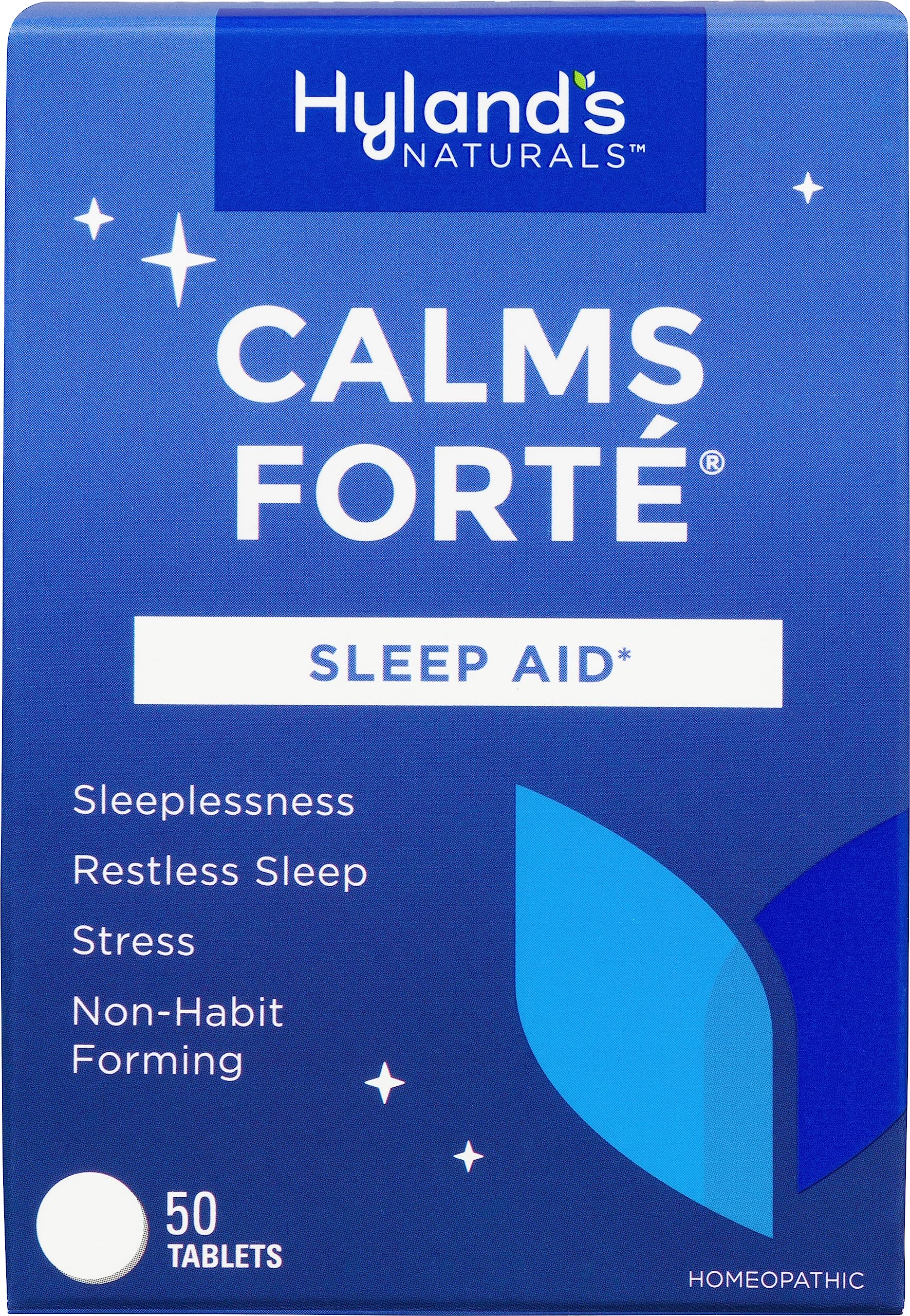 HYLAND'S Calms Forte Sleep Aid Tablets, 50 CT – Natural Relief for Occasional Sleeplessness