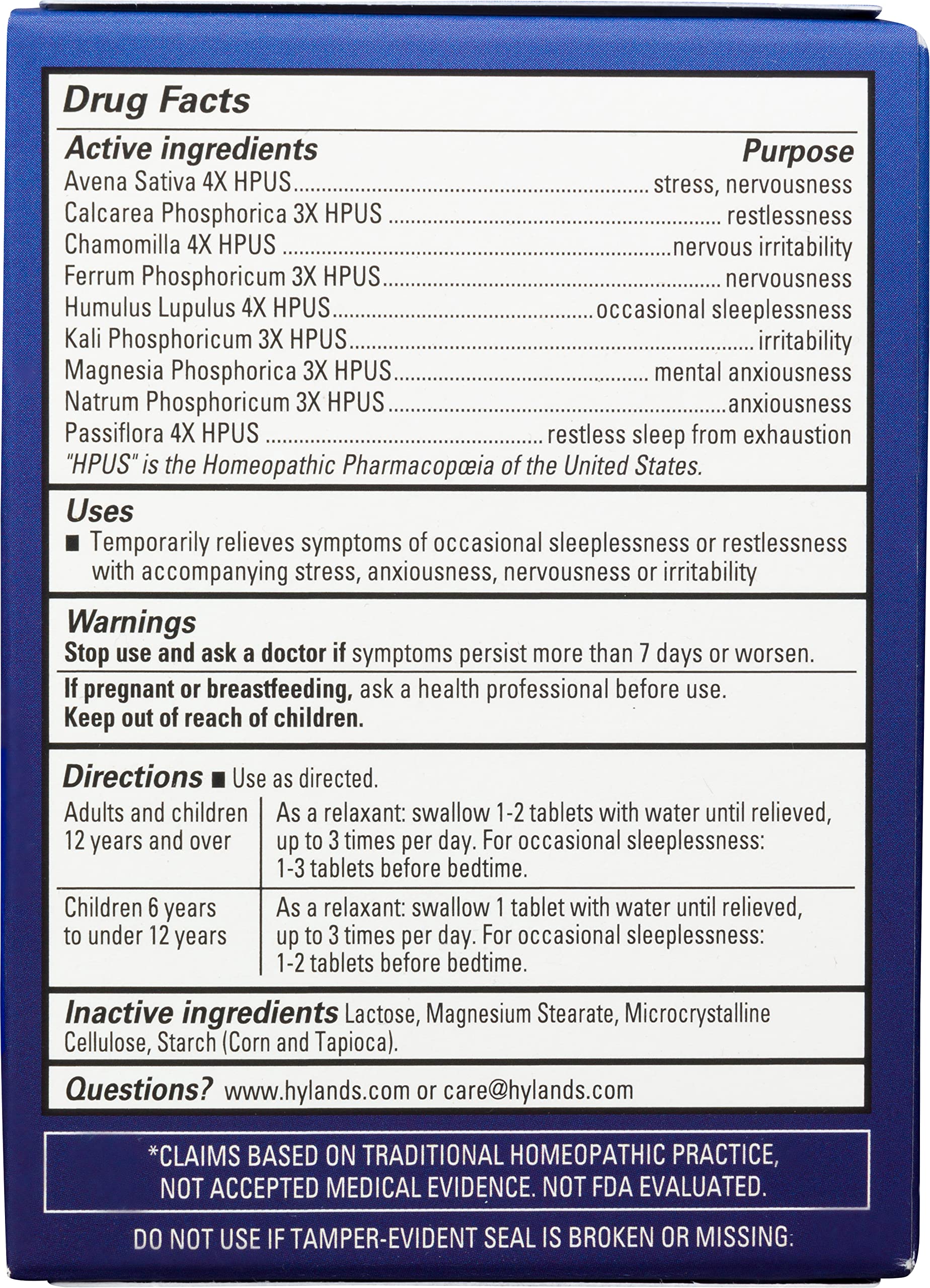 Hyland's Calms Forte Sleep Aid Tablets – Natural Relief for Occasional Sleeplessness & Nervous Tension (Pack of 2, 200 Tablets)