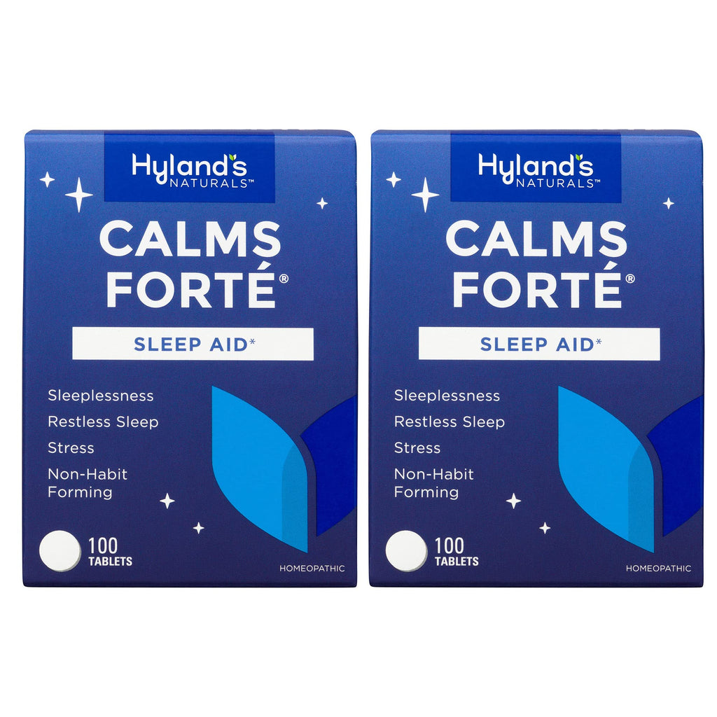 Hyland's Calms Forte Sleep Aid Tablets – Natural Relief for Occasional Sleeplessness & Nervous Tension (Pack of 2, 200 Tablets)