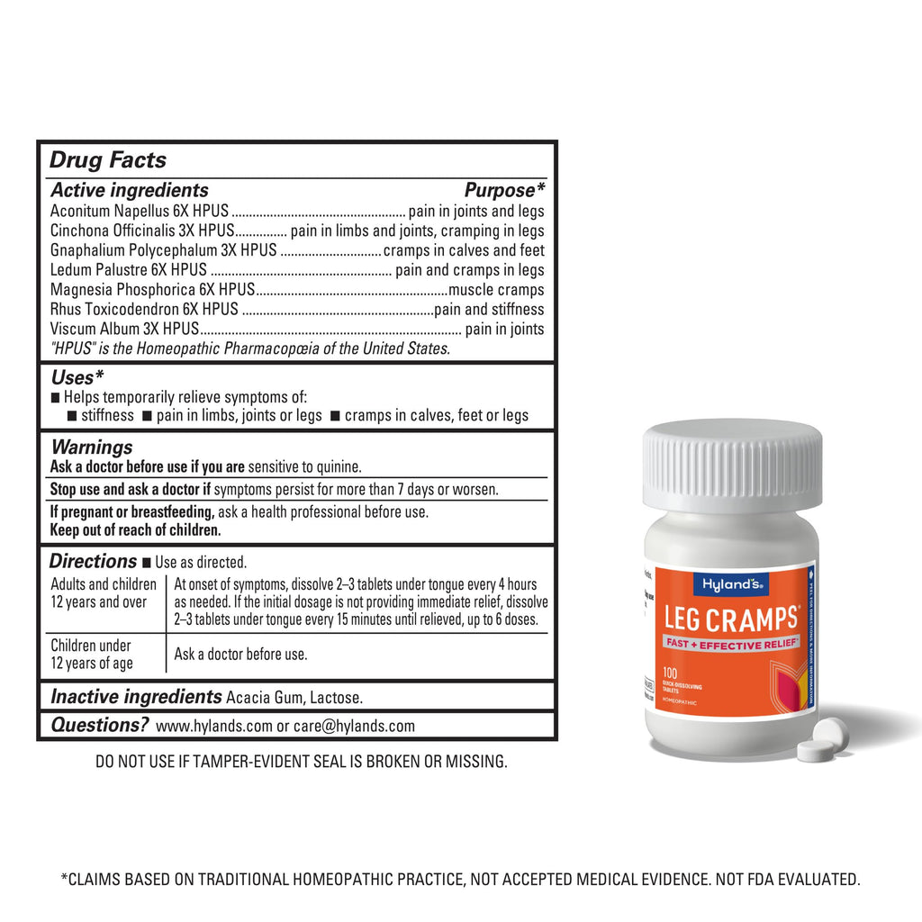 Hyland's Leg Cramps - Fast, Gentle Relief for Calf, Leg & Foot Camps (3-Pack, 300 Tablets)