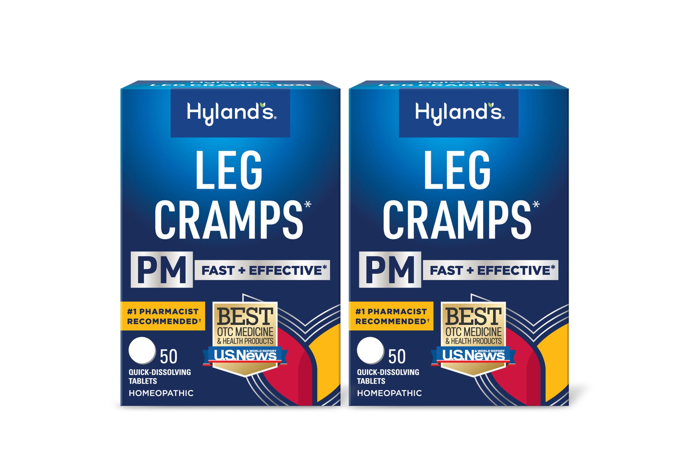 Hyland's Leg Cramps PM - Nighttime Leg, Calf & Foot Relief | 100 Quick-Dissolving Tablets (2-Pack)