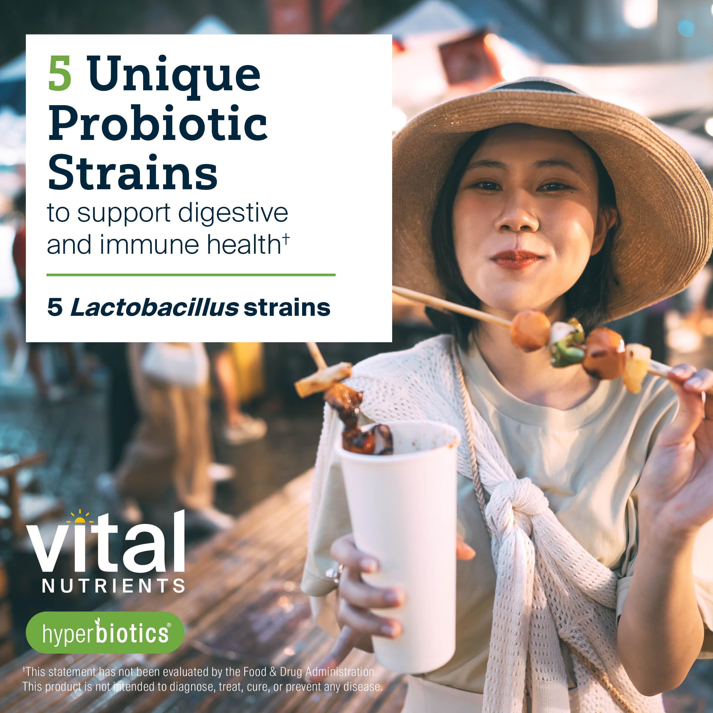 Hyperbiotics Vital Nutrients Prebiotic & Probiotic – 60B CFU, 30 Vegan Capsules