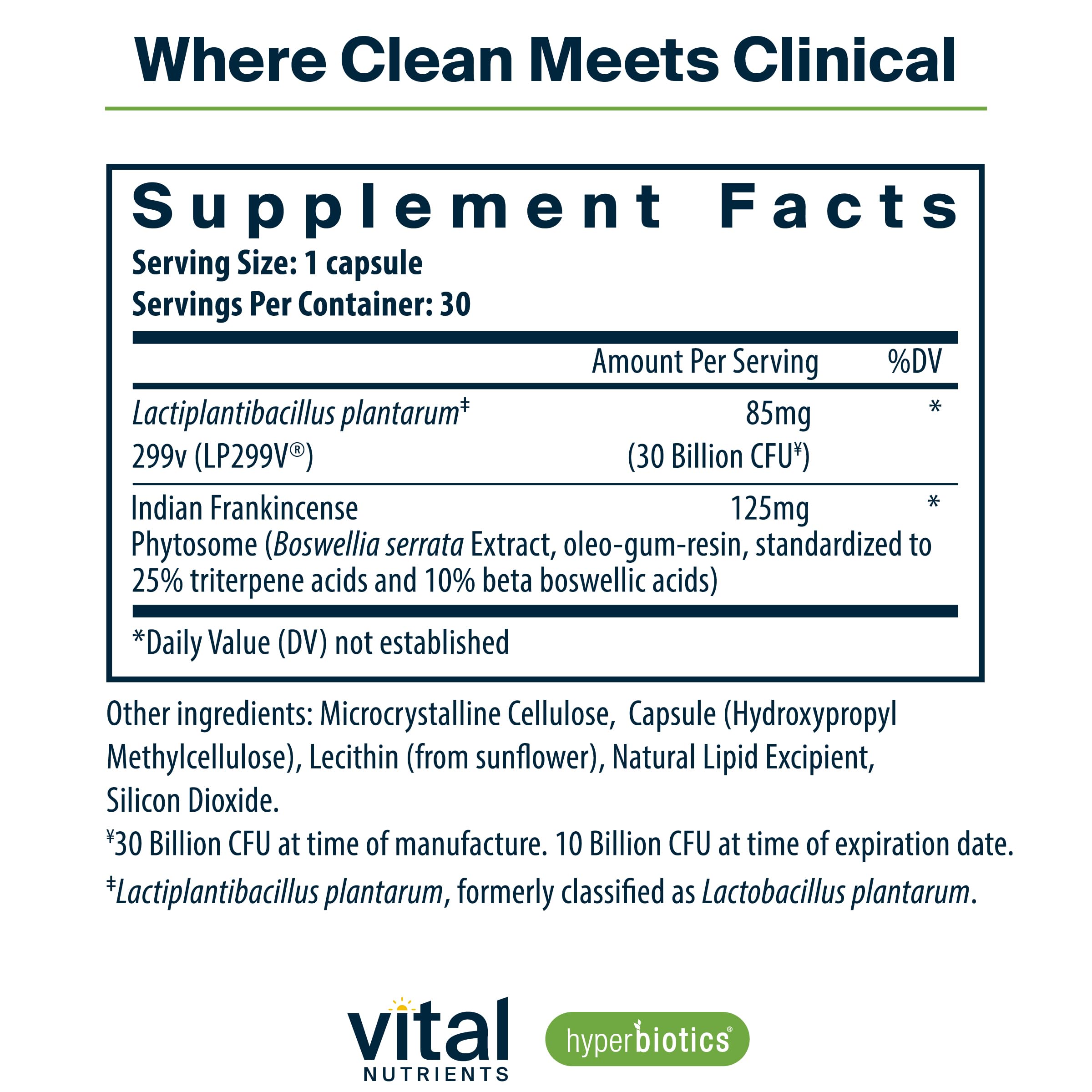 Hyperbiotics Vital Nutrients IBS Probiotic – Clinically Studied Vegan IBS Relief | 30 Capsules