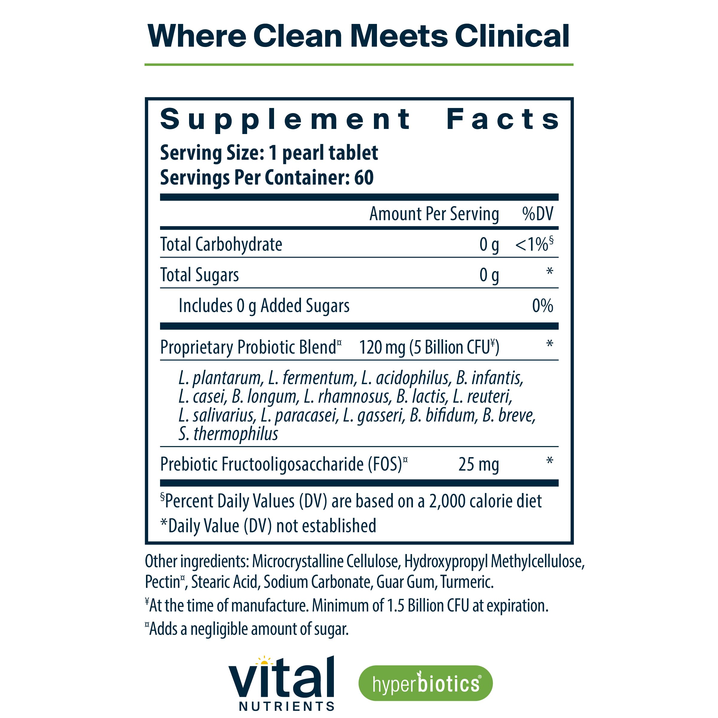 Hyperbiotics Vital Nutrients Pro-15 Probiotics & Prebiotics for Women & Men – 60 Time-Release Pearls, 15 Strains