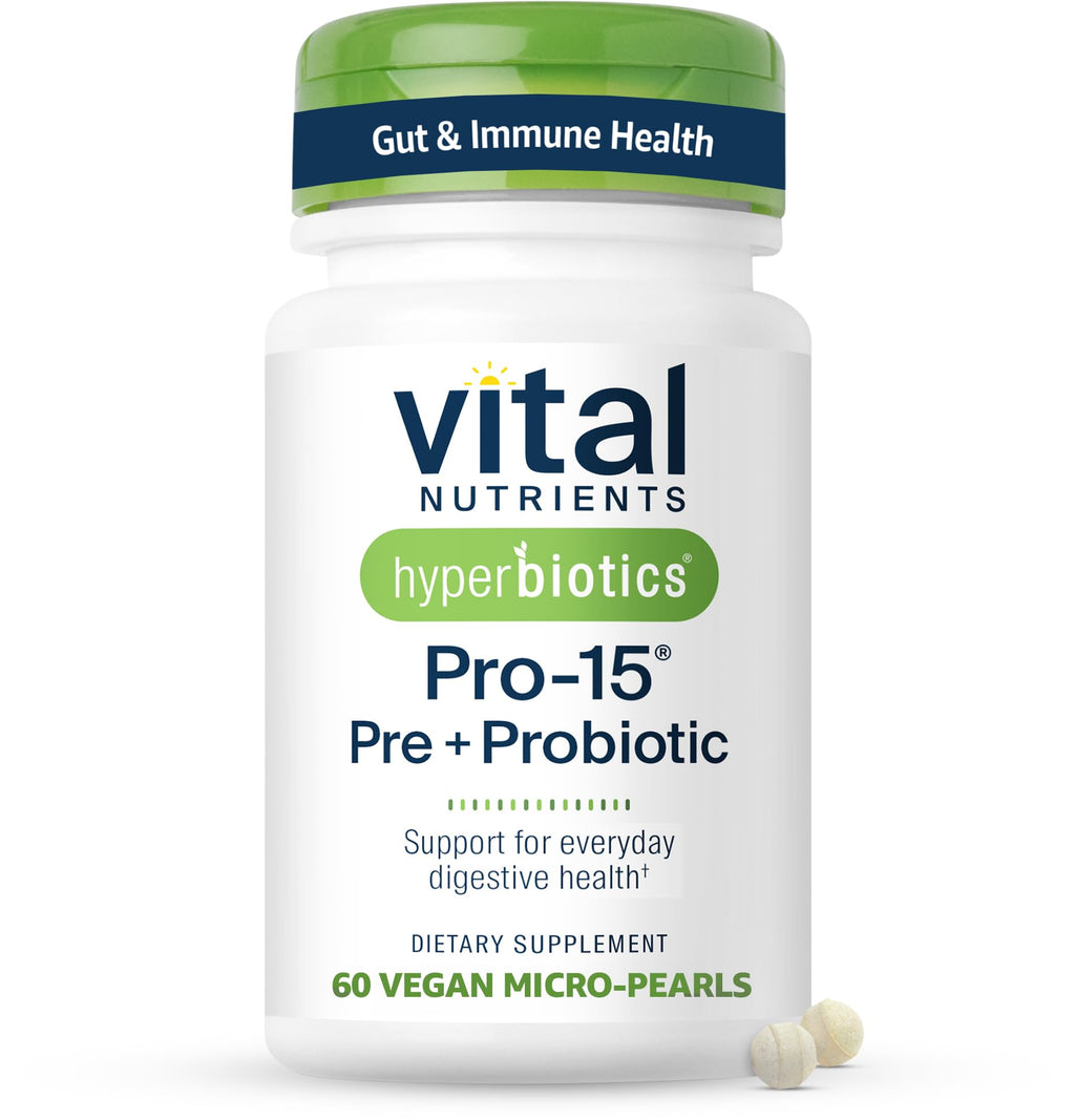 Hyperbiotics Vital Nutrients Pro-15 Probiotics & Prebiotics for Women & Men – 60 Time-Release Pearls, 15 Strains