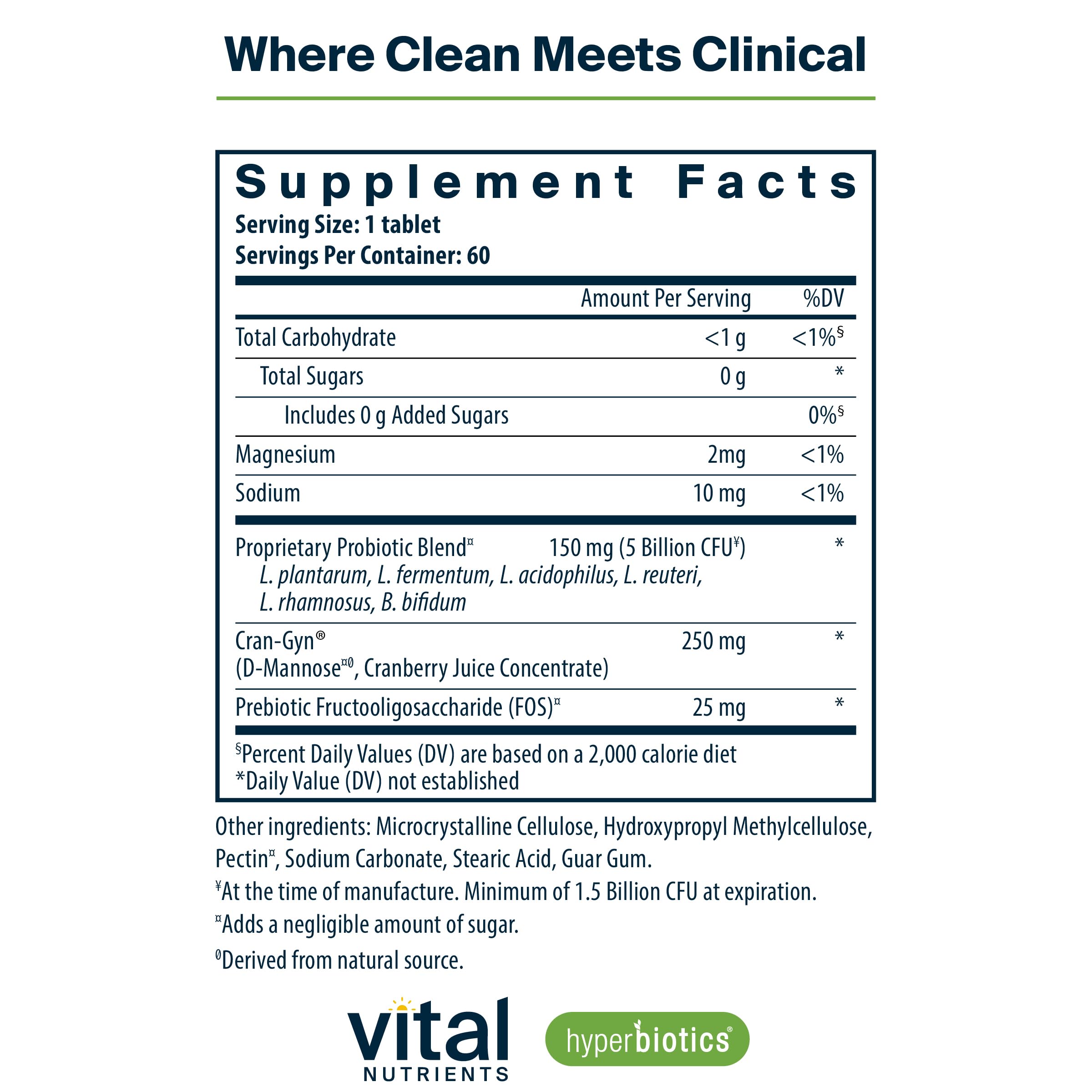 Hyperbiotics Vital Nutrients Pro Women Probiotics for Women | 6 Targeted Strains | 60 Vegan Tablets