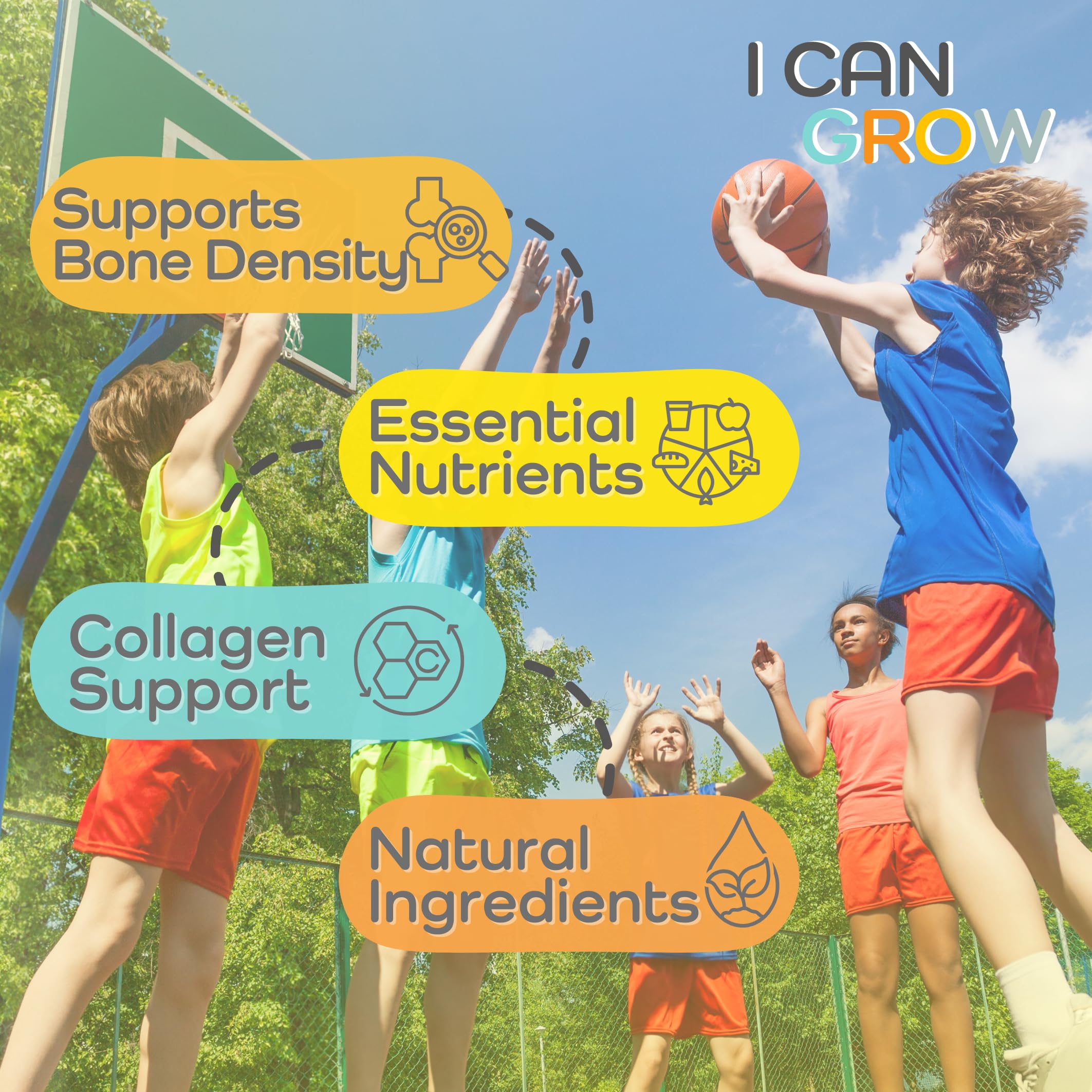 I Can Grow (2 Pack) - For Kids 10+ & Teens | Bone, Muscle & Joints | Made in USA