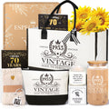 iAOVUEBY 70th Birthday Gifts for Women - Tote, Tumbler & Gift Set