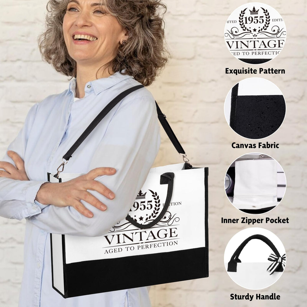 iAOVUEBY 70th Birthday Gifts for Women - Tote, Tumbler & Gift Set