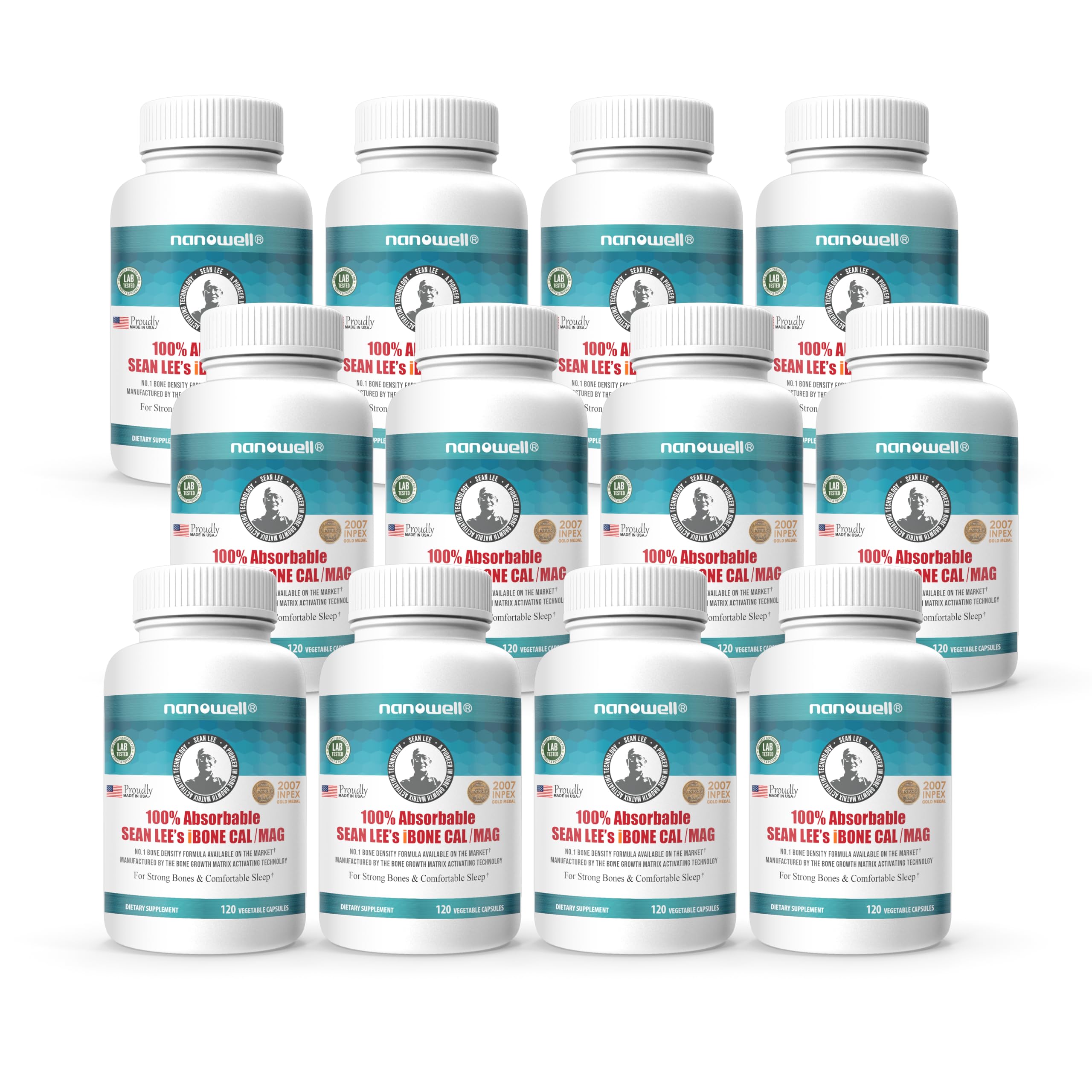 NANOWELL iBone Cal Mag – Bone Health Calcium & Magnesium Supplement | 120 Veg Capsules (30 Day Supply)