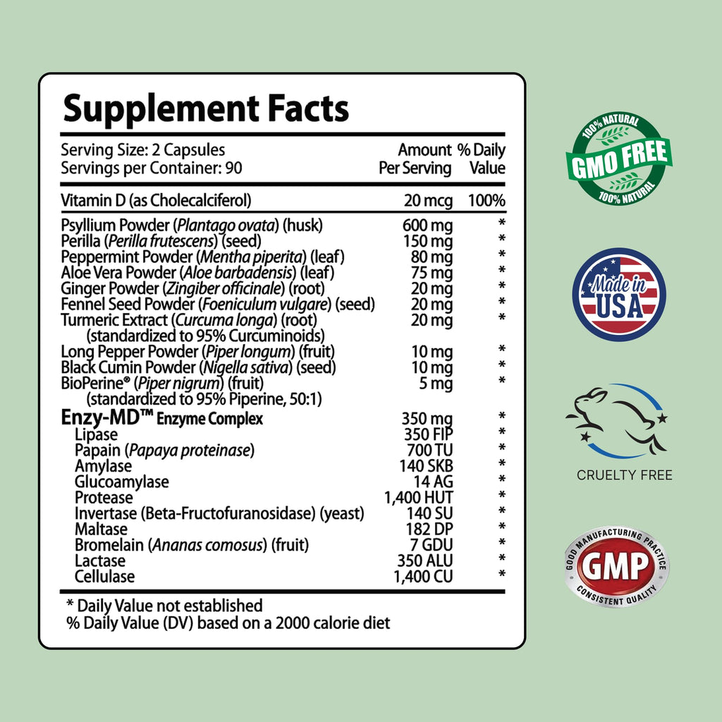 IBS Clear IBS Support - Vitamin D, Psyllium Husk & Fennel - 180 Capsules