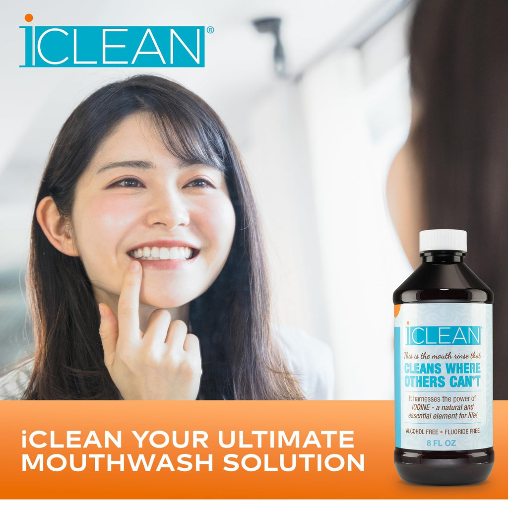 iCLEAN Mouthwash - Fluoride & Alcohol-Free Rinse | Harness The Power of Iodine | Molecular Iodine Mouth Rinse for Clean Oral Care | Gargle for Bad Breath & Oral Wellness | Cleans Where Others Can't