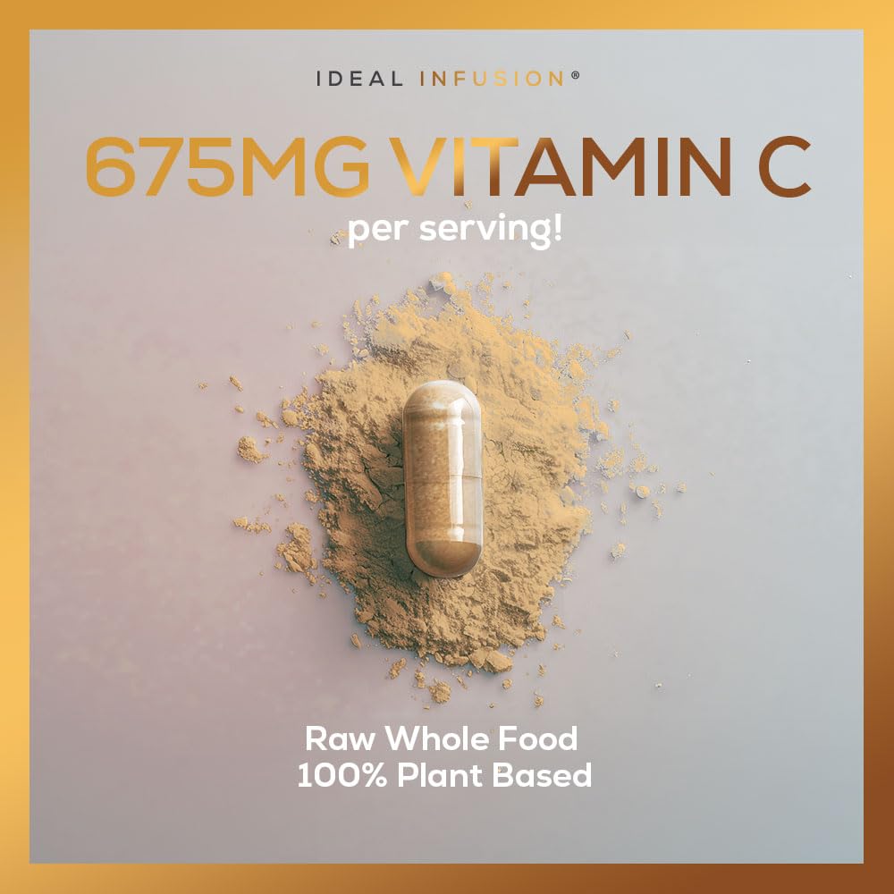 Ideal Infusion Whole Food Vitamin C Complex - 675mg Organic Plant-Based