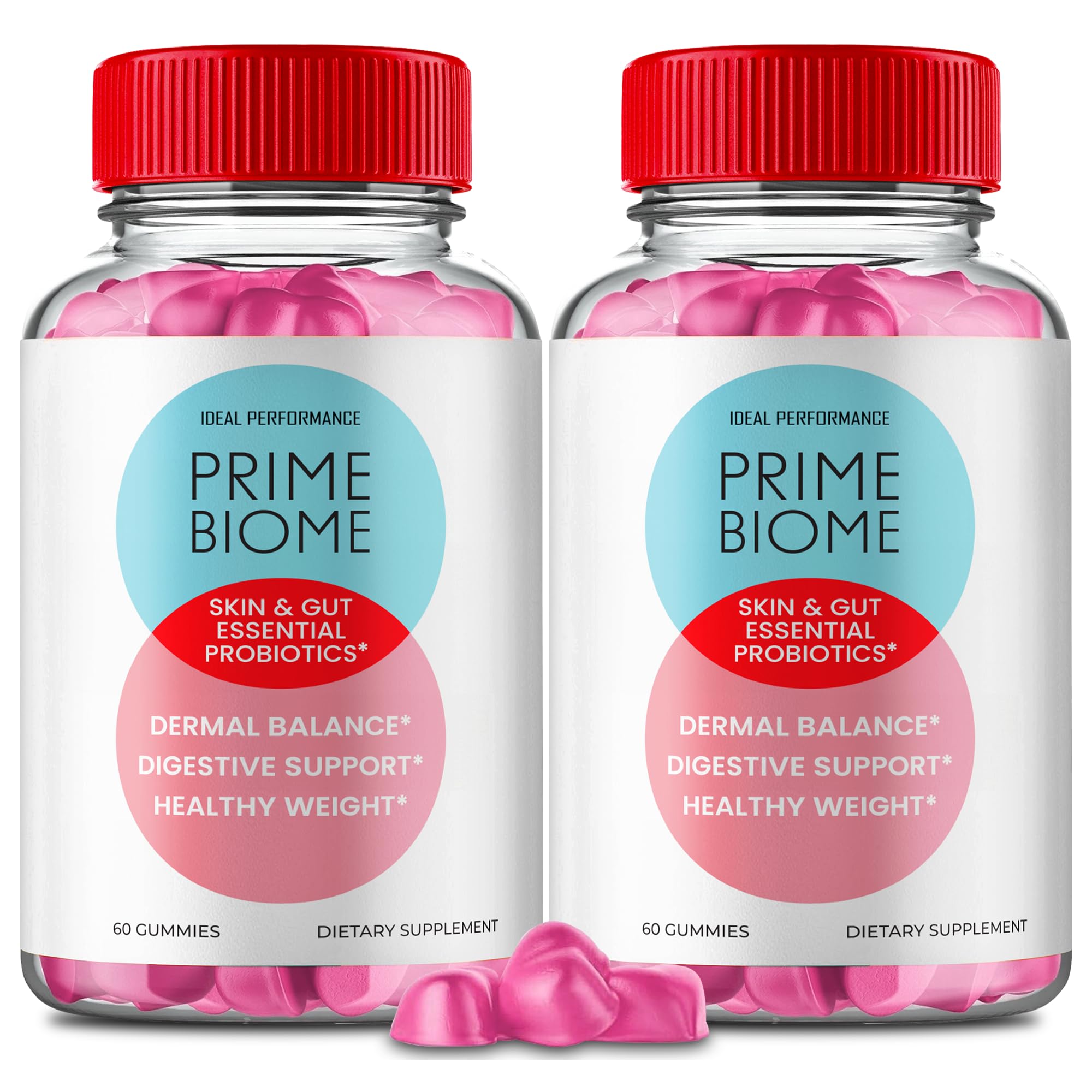 IDEAL PERFORMANCE Prime Biome Gummies – Probiotic for Gut & Skin (2 Pack) | PrimeBiome Reviews