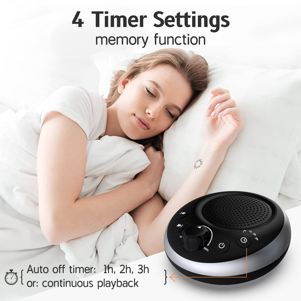 iDealSleep Sound Machine – 30 Soothing Sounds, 36-Level Volume, Auto-Off Timer