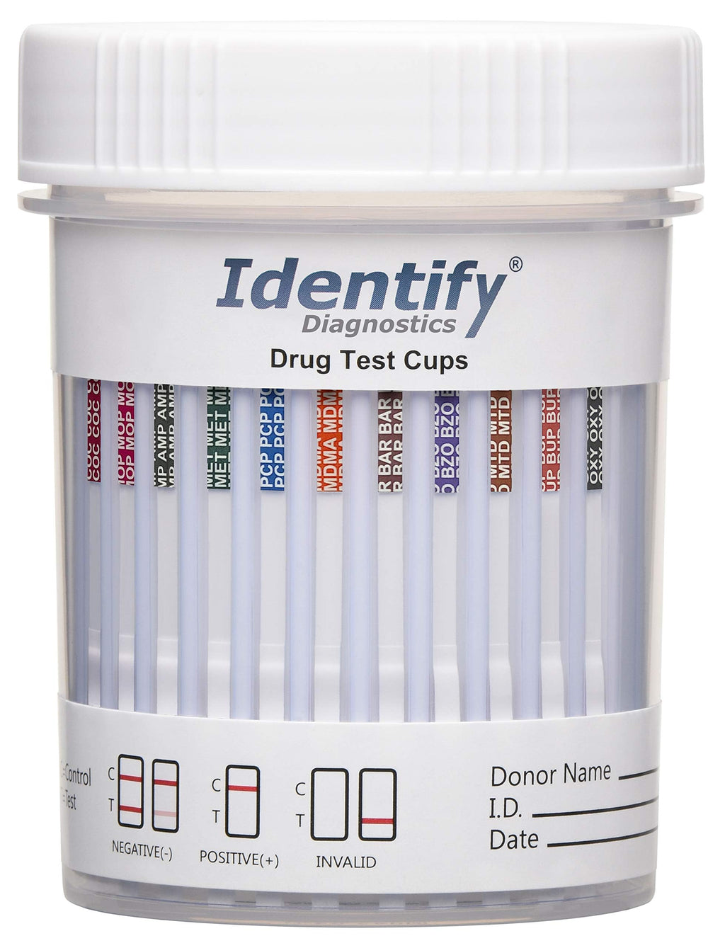 Identify Diagnostics 12-Panel Drug Test Cups (5 Pack) | CLIA-Waived Urine Test Kit
