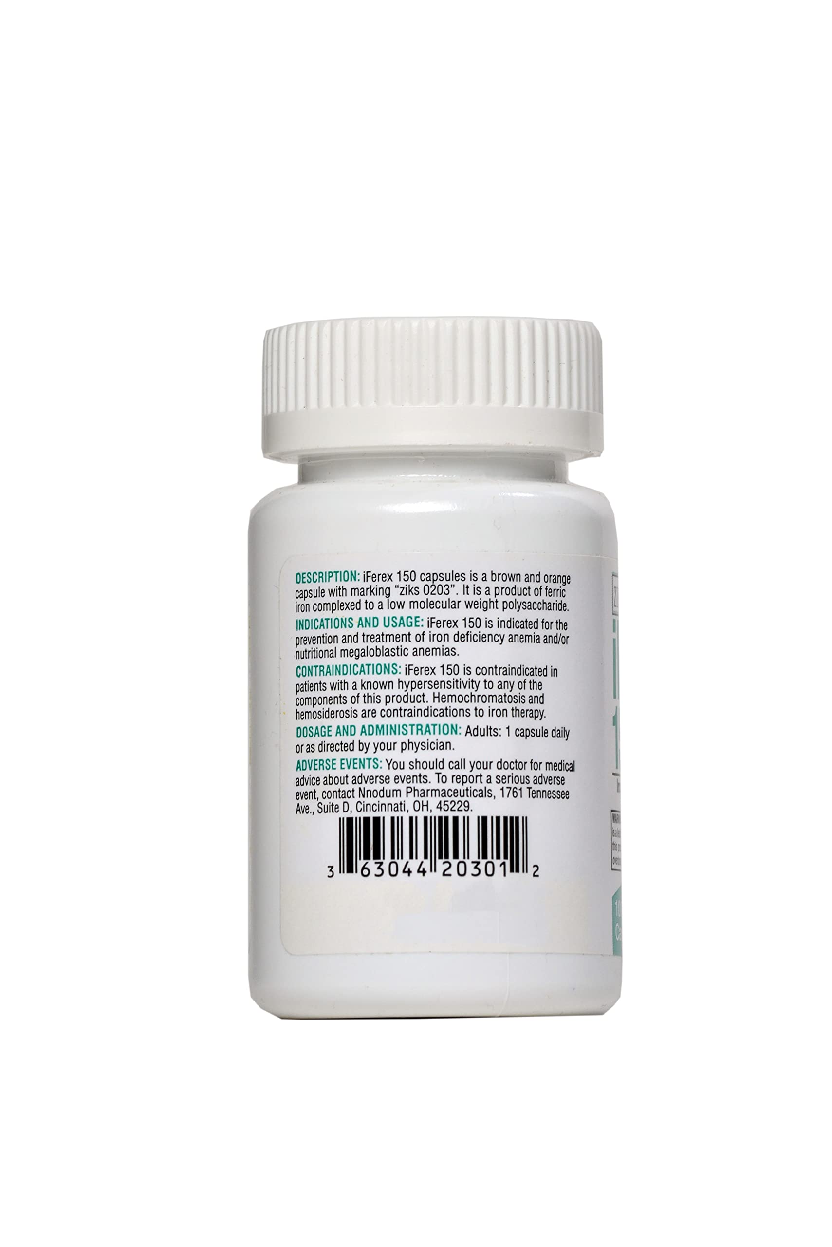 iFerex 150 - Polysaccharide Iron Complex Caps 100ct | Nnodum Pharmaceuticals