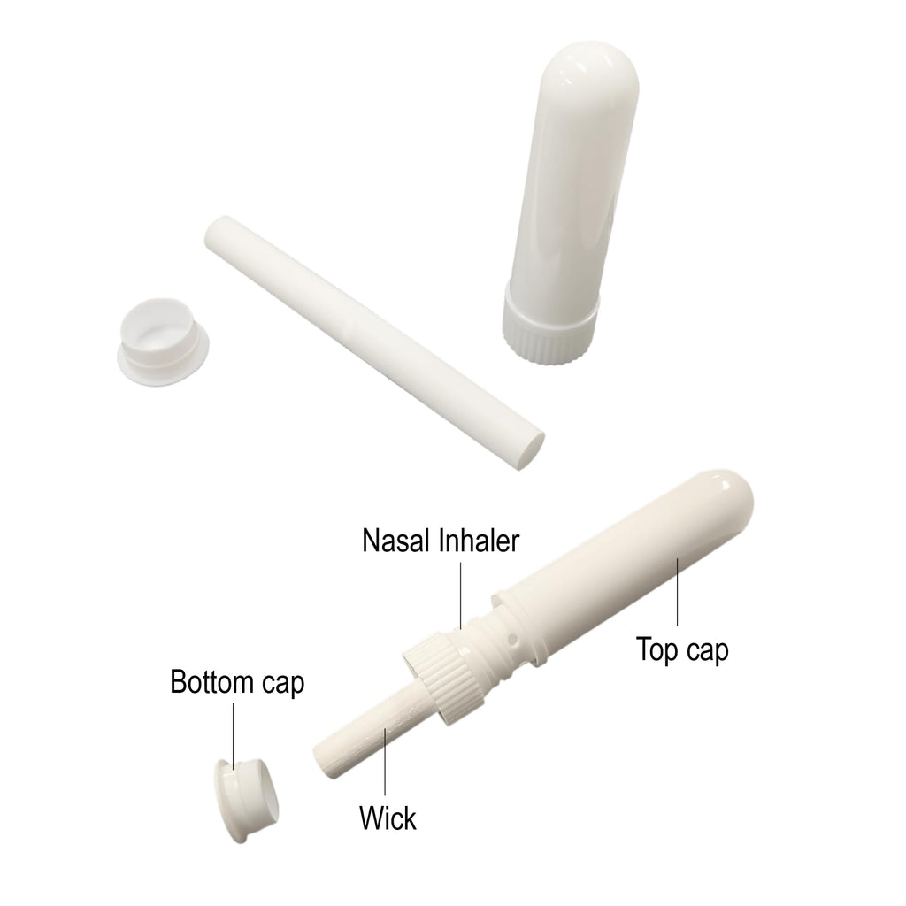 IFINTECHNO 100 Pcs White Refillable Nasal Inhalers | Eco-Friendly Aromatherapy Tubes