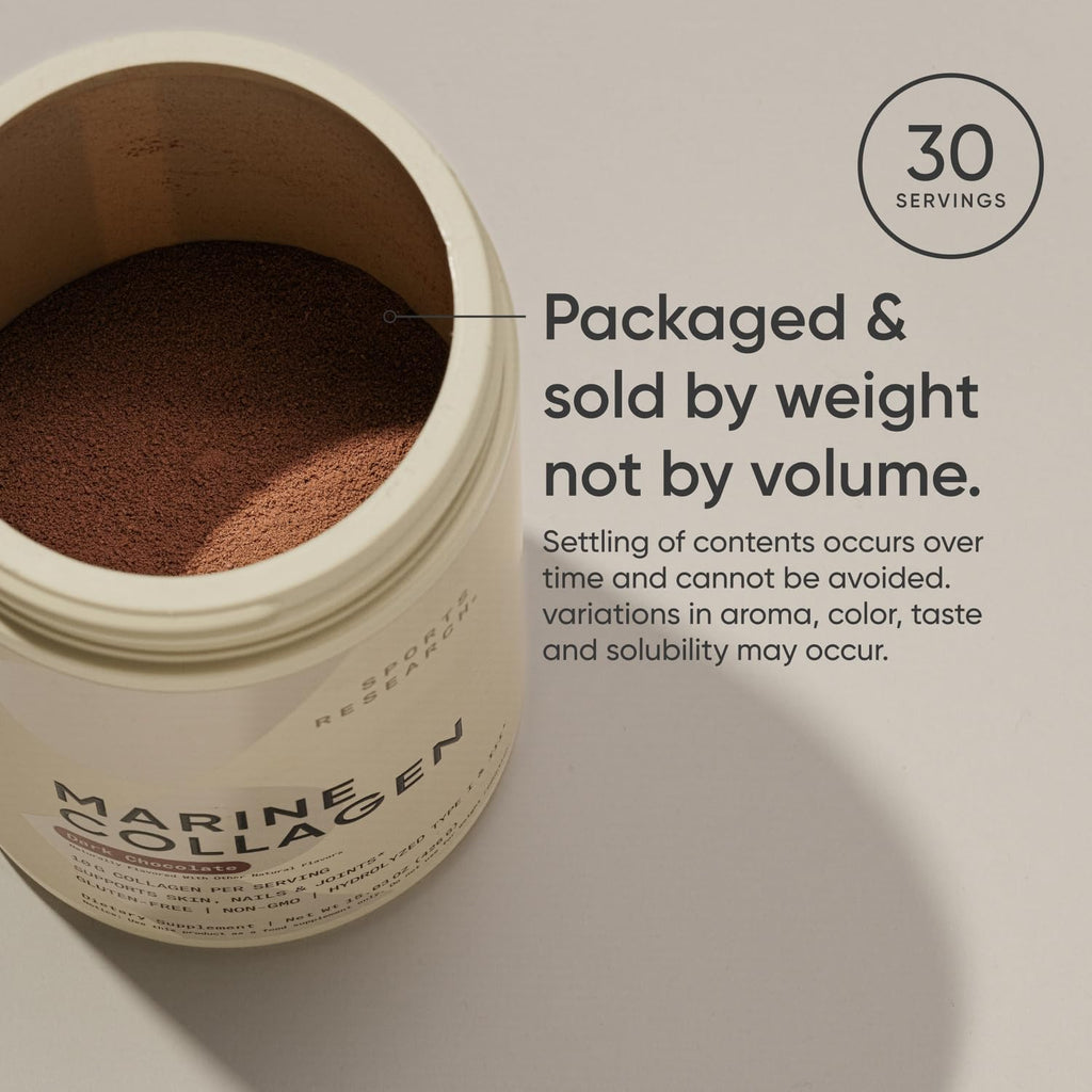 Sports Research Marine Collagen Peptides - Dark Chocolate for Hair, Skin & Joints