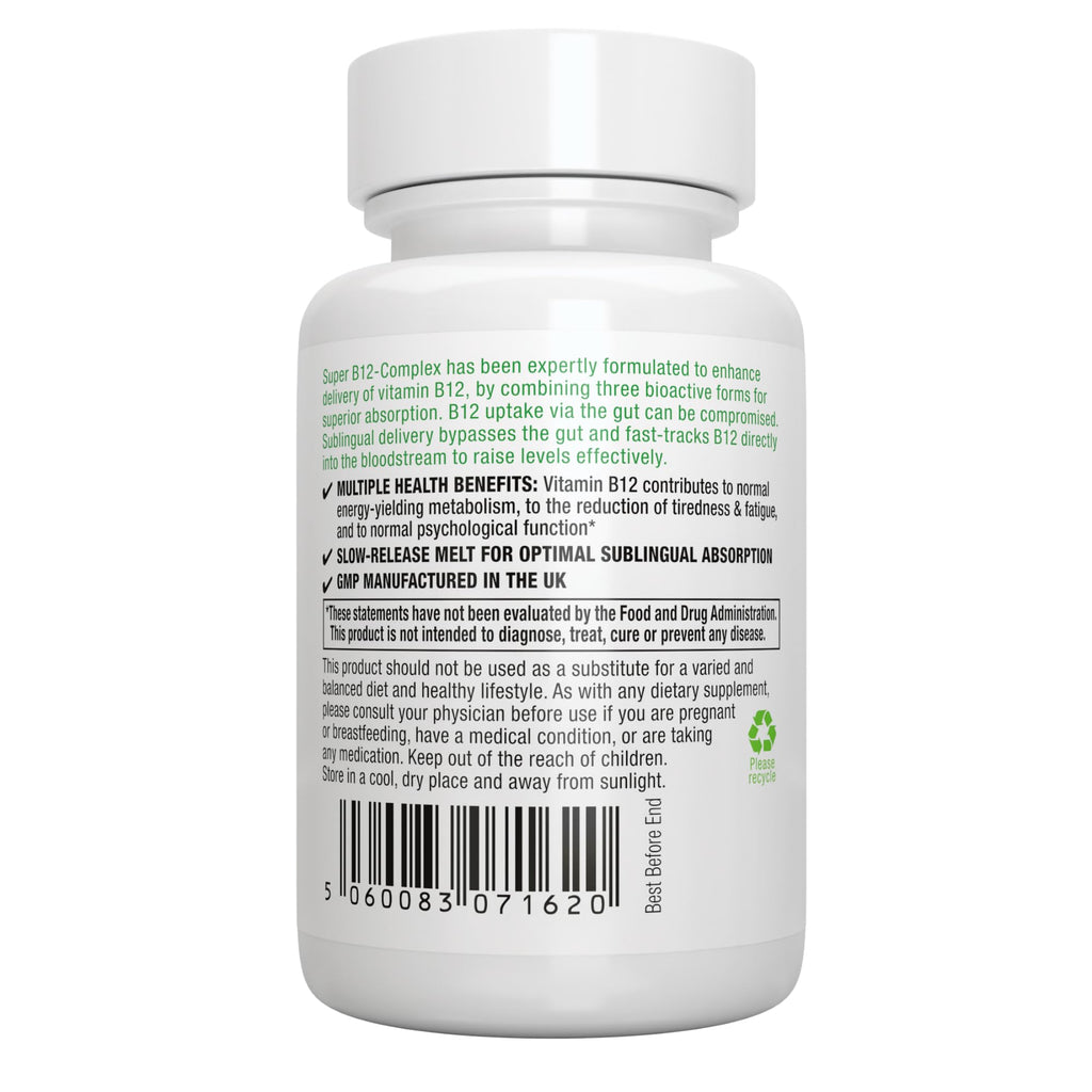 Igennus Sublingual Vitamin B12 Complex 1000mcg | 3 Forms (Methylcobalamin, Adenosylcobalamin & Hydroxocobalamin) | Sugar-Free & Vegan | 180 Servings