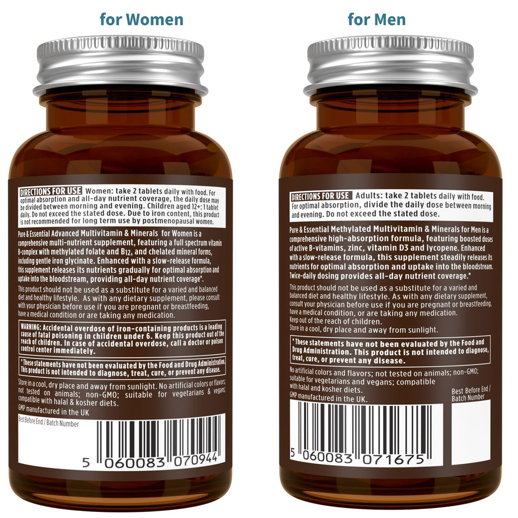 Igennus Methylated Multivitamin 2-Pack for Men & Women | All-Day Nutrients