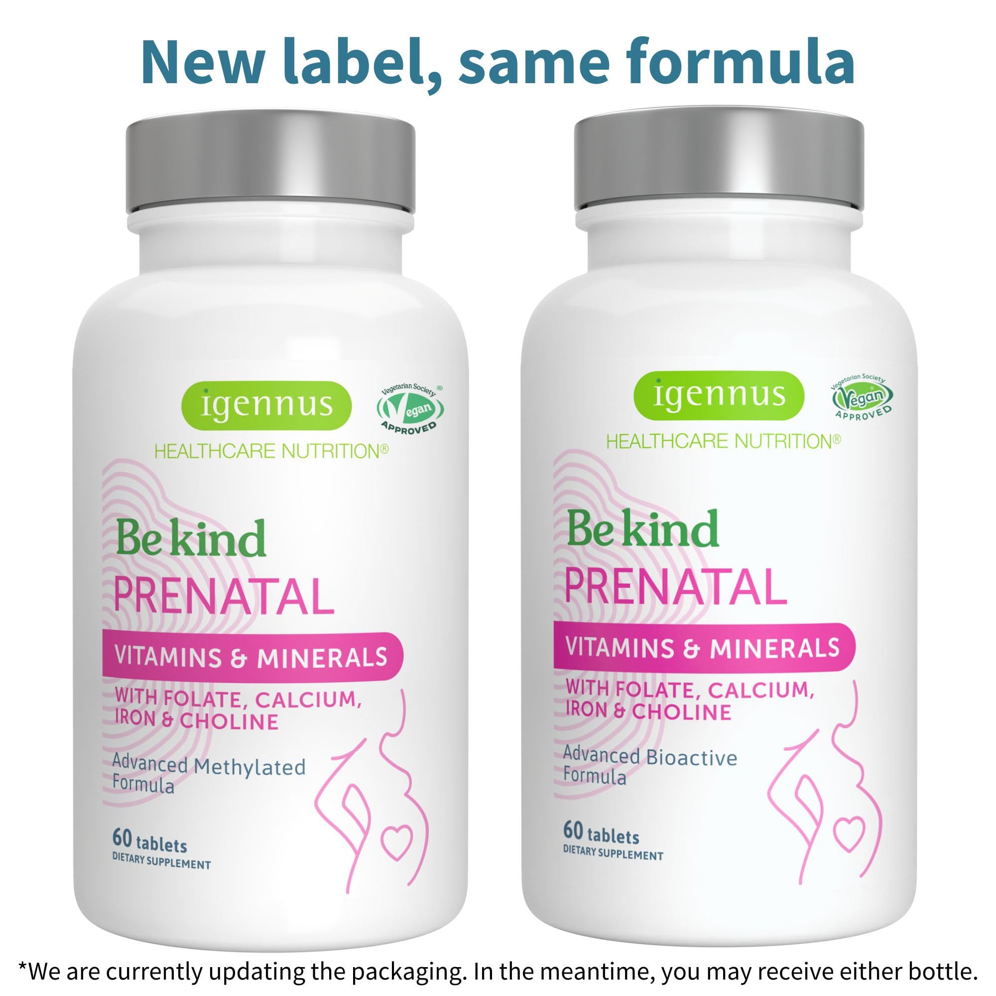 Igennus Methylated Prenatal Multivitamin for Women | High Absorption, MTHFR Folate, Gentle Iron, Vegan | 60 Tablets x 6
