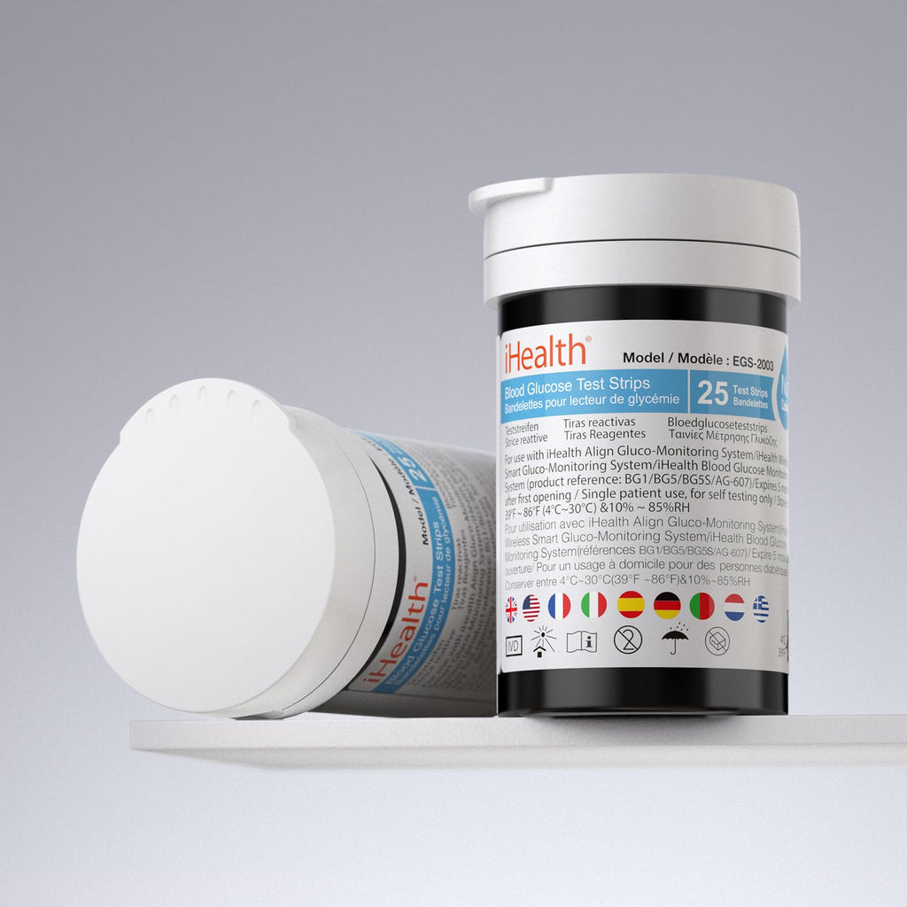 iHealth Blood Glucose Test Strips (50 Count) – No Coding, FSA Eligible