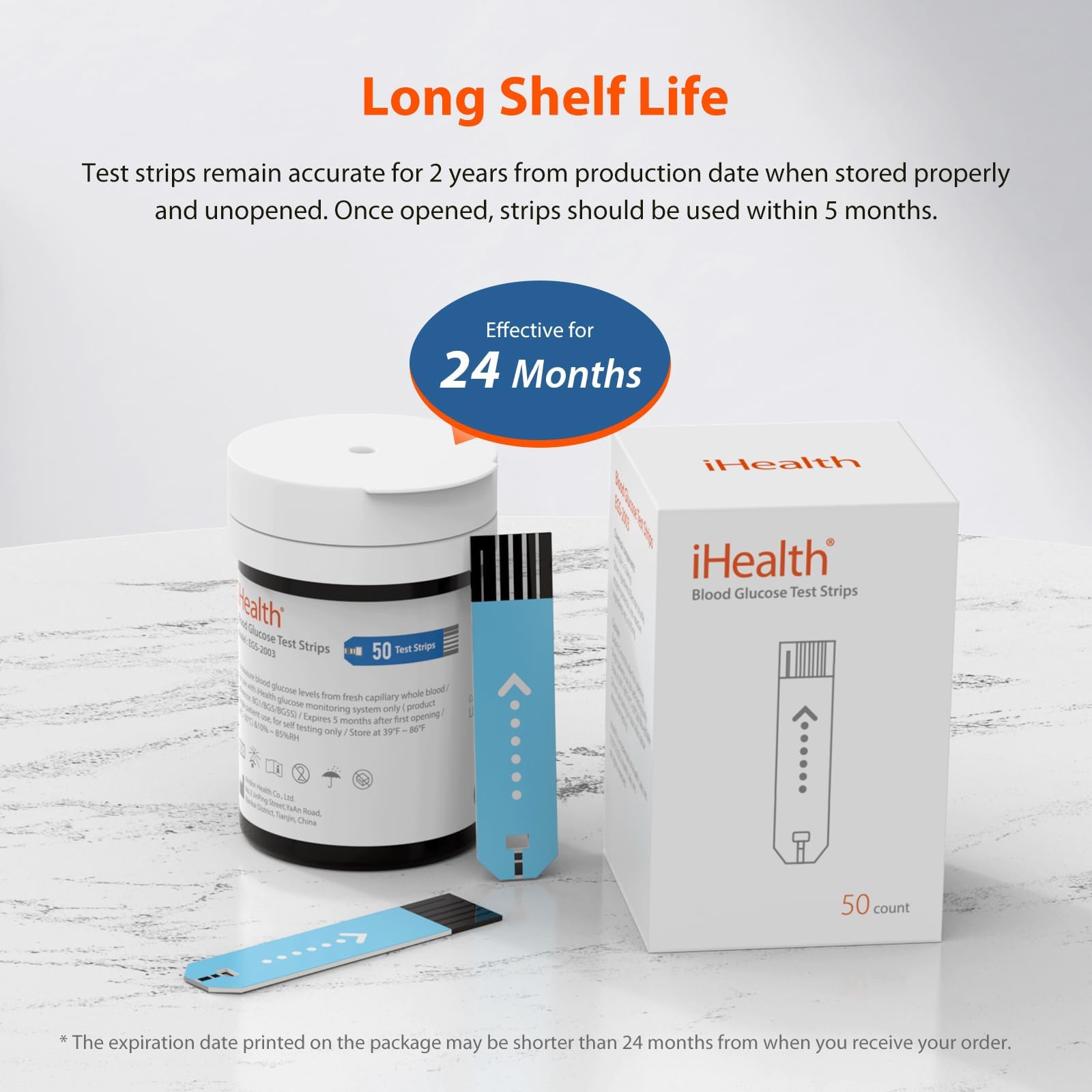 iHealth Blood Glucose Test Strips & Lancets – 100 Count (Meter Compatible)