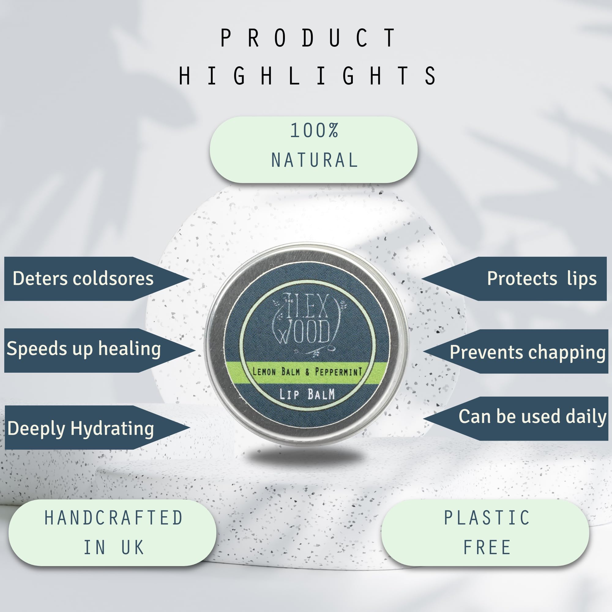 The Ilex Wood All Natural Lip Balm – Lemon Balm & Peppermint | Palm Oil Free