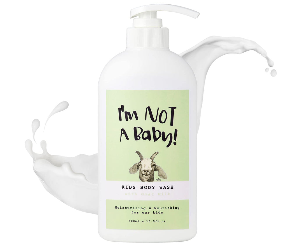 I'm NOT A Baby! Kids Body Wash – Goat Milk, Dermatologist Tested, Allergen-Free, Cruelty-Free, PETA, Tear-Free, 16.9 fl oz