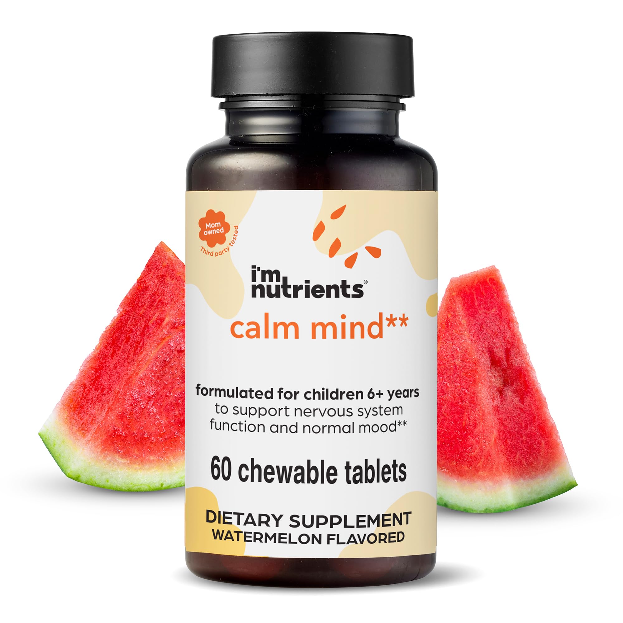 I'm Nutrients Calm Mind for Kids — Saffron, Zinc, Magnesium & Vitamin B6 | 60 Chewable Tablets