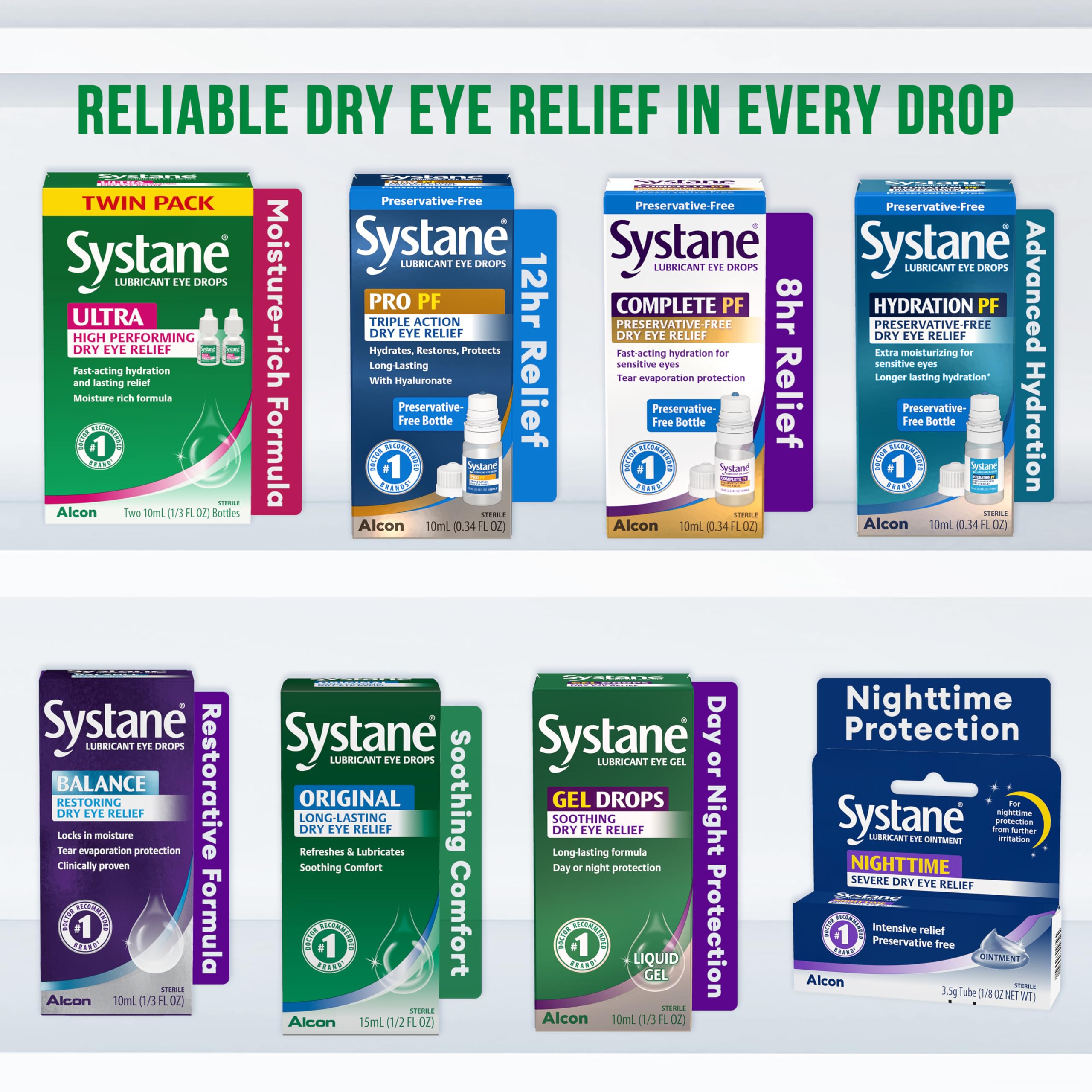 Systane Ultra Lubricant Eye Drops Twin Pack – 10 mL Each | Dry Eye Relief