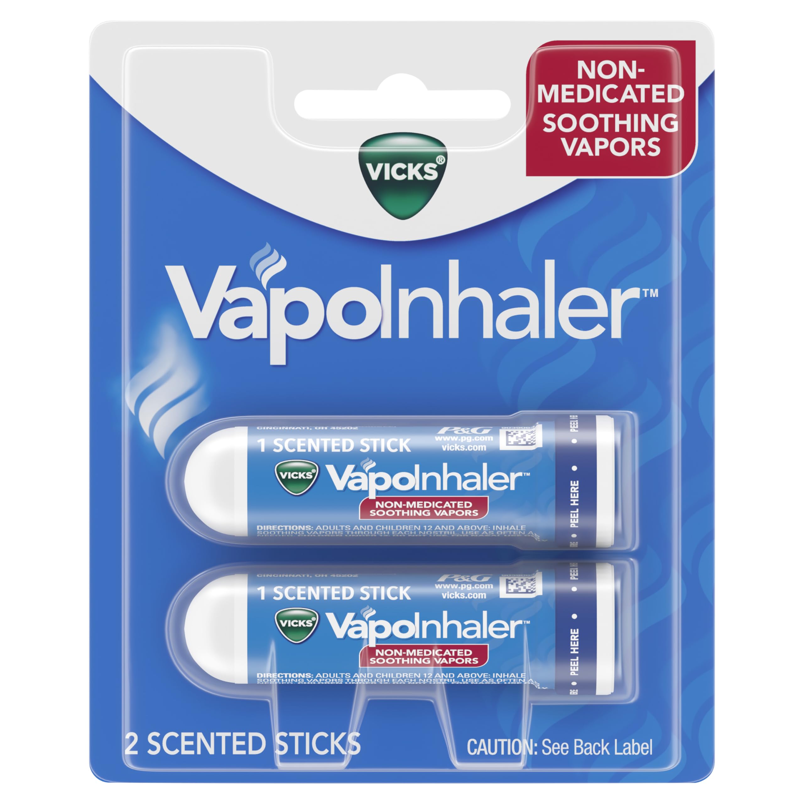 Vicks VapoInhaler – On-the-Go Non-Medicated Nasal Inhaler with Menthol Vapors
