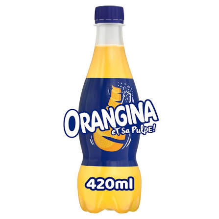12 x Orangina Sparkling Orange Soft Drink 420Ml