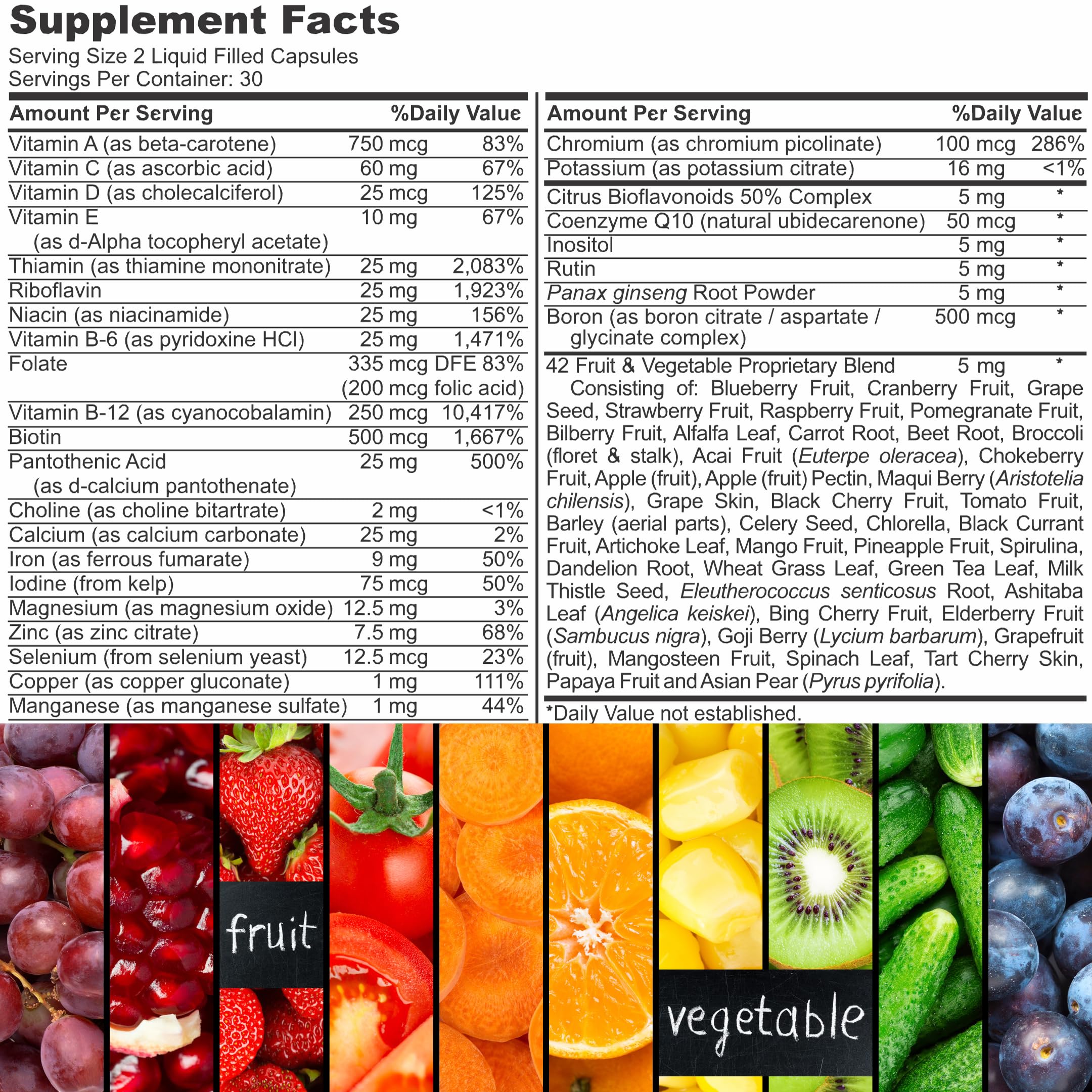 Iman Halal Complete Multivitamin for Adults – 60 Count | 42 Fruit & Veg Blend