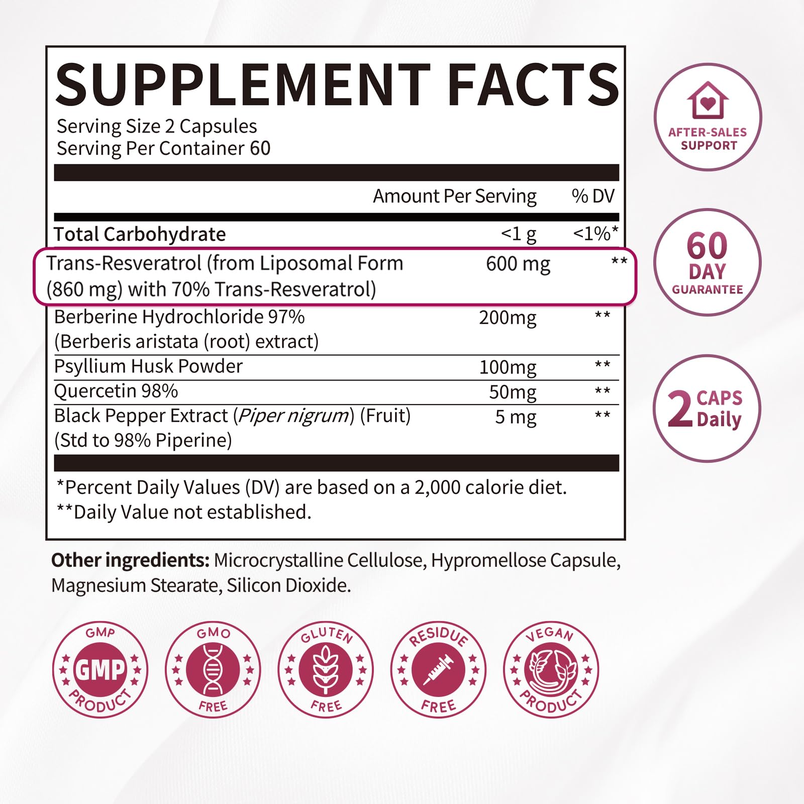 iMATCHME Resveratrol Supplement – 600mg Trans-Resveratrol with Liposomal Delivery | 120 Capsules