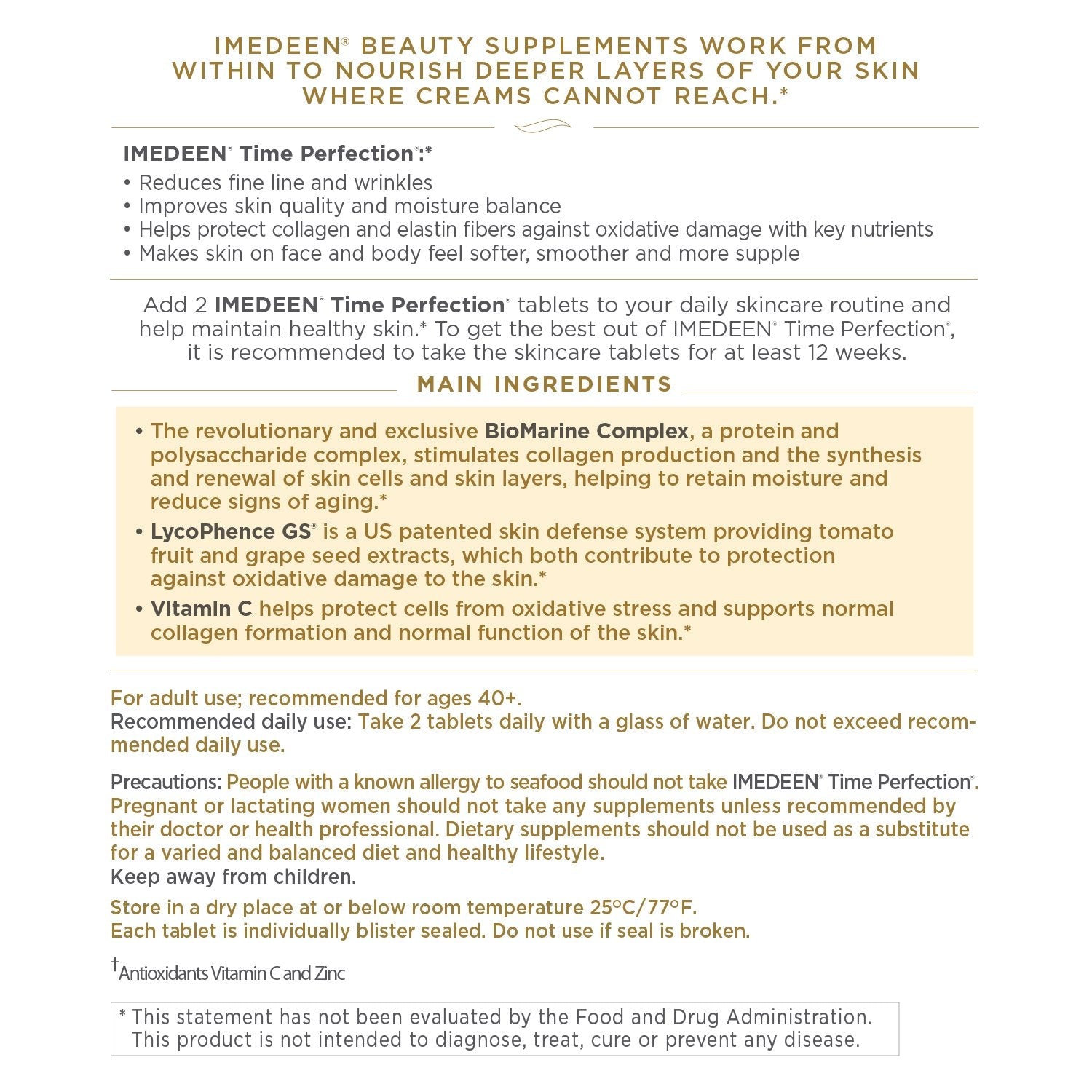 Imedeen Time Perfection - Anti-Aging Skincare Supplement | 60 Count
