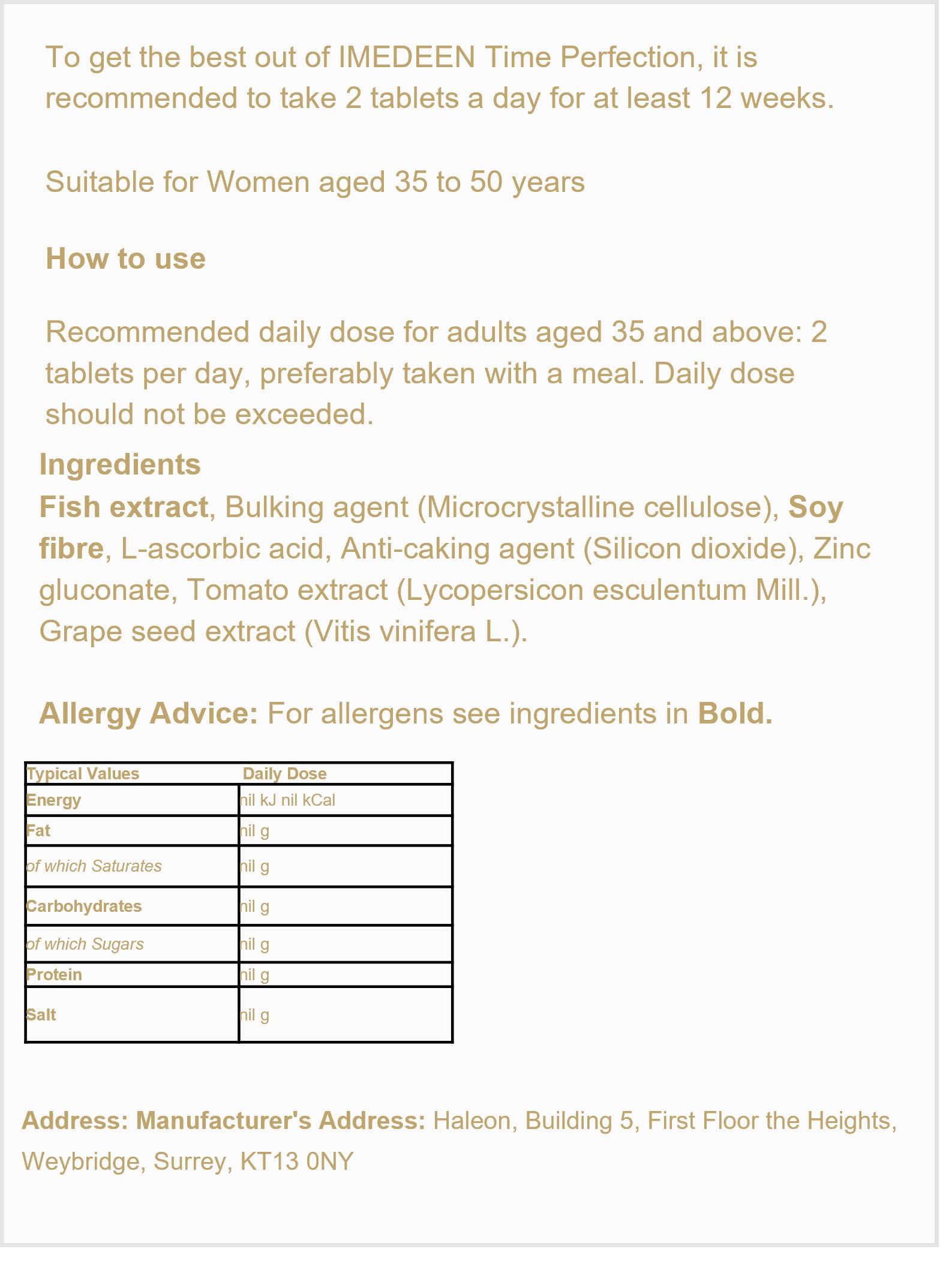 IMEDEEN Time Perfection Tabs 120's - Anti-Ageing Skincare Tablets