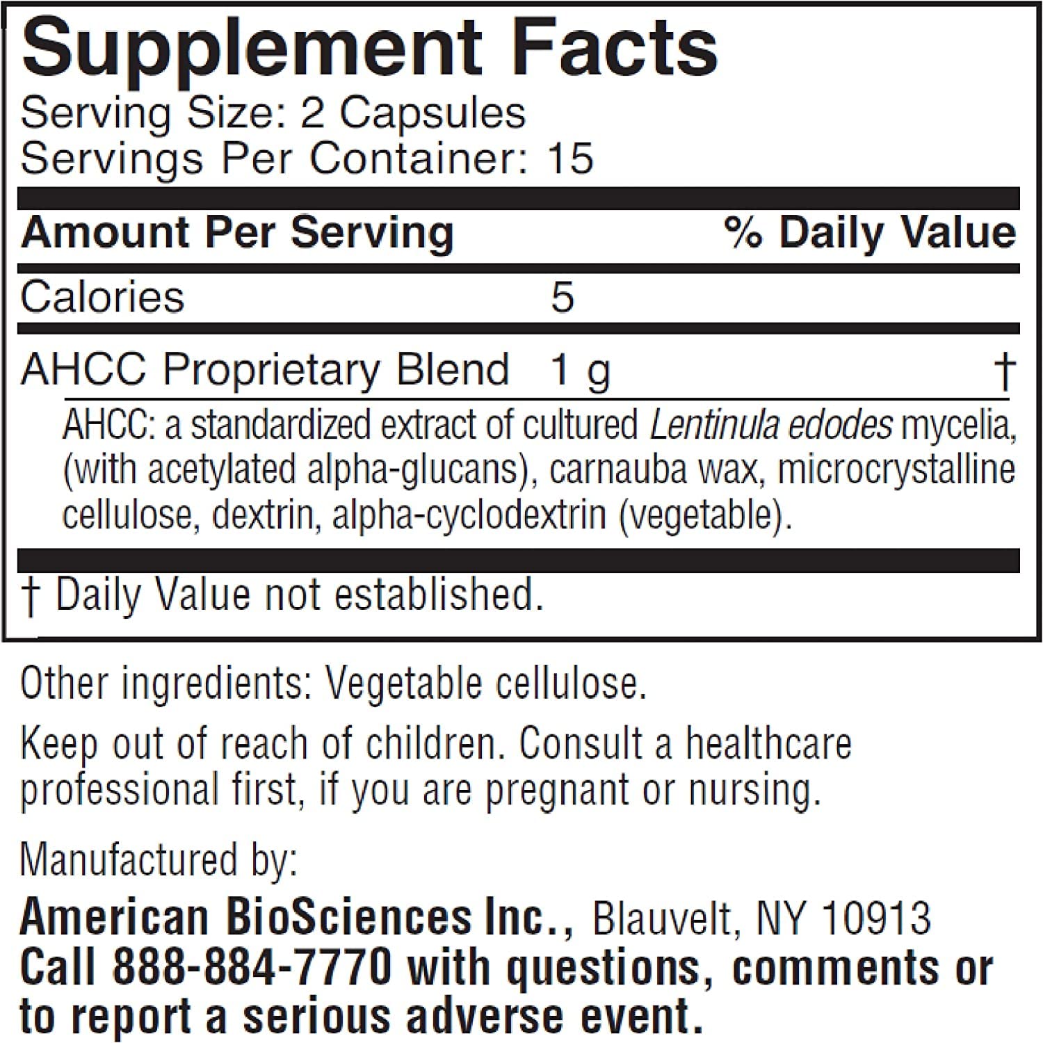 ImmPower AHCC Supplement by American BioSciences - 500 mg, 30 Vegetarian Capsules | Immune Support