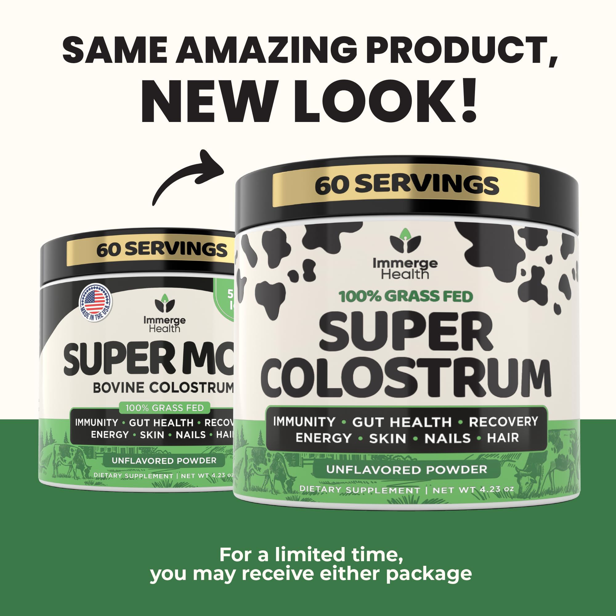 ImmergeHealth Super Colostrum Powder – Grass-Fed, 50% IgG for Gut & Vitality