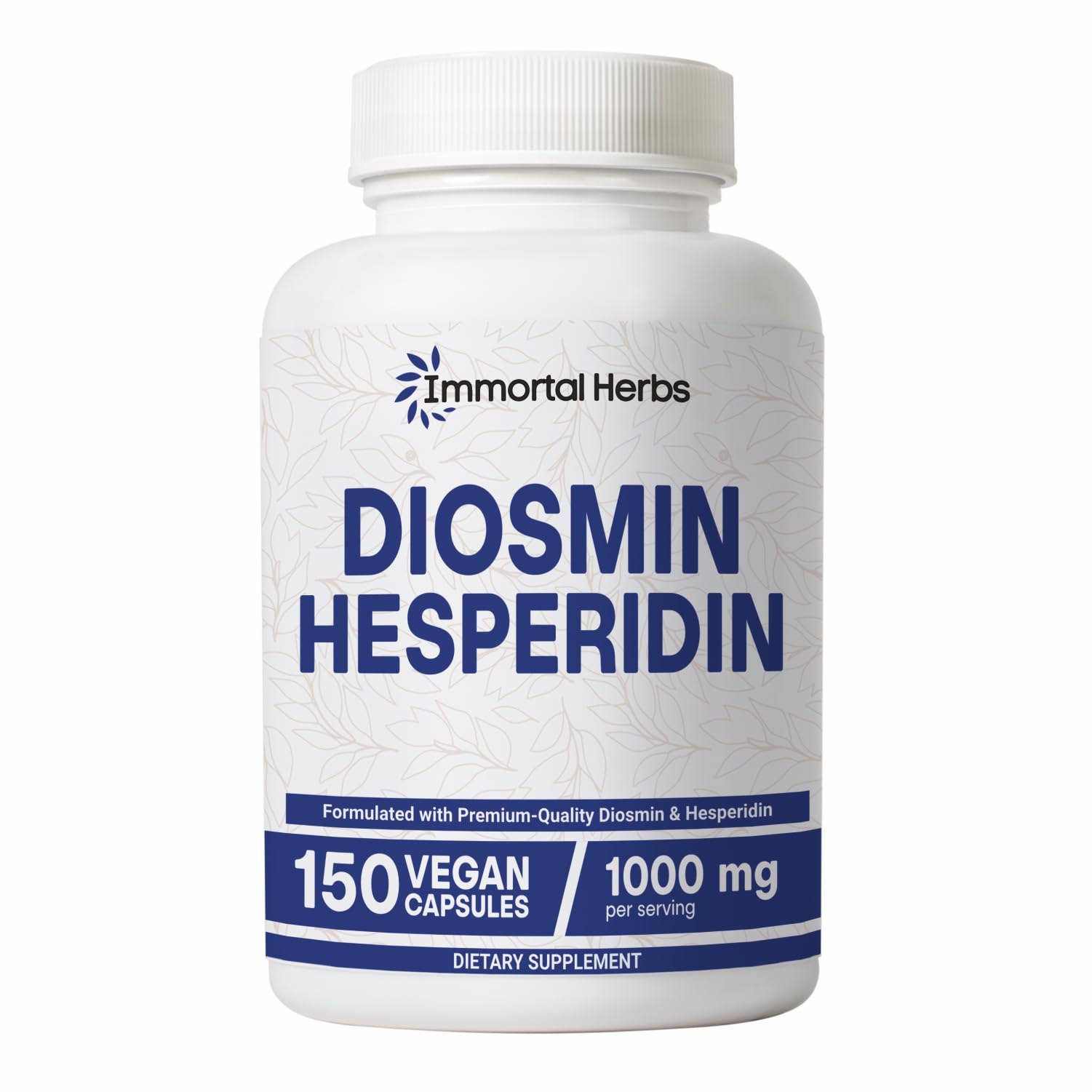 Immortal Herbs Diosmin Hesperidin 1000mg Complex – 150 Vegan Capsules | Gluten Free & Non-GMO
