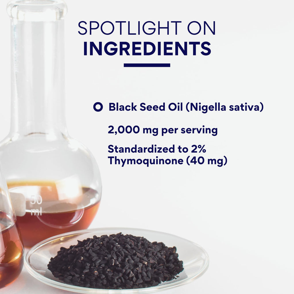 Research Verified Black Seed Oil - 90 Softgels | Cold-Pressed 2% Thymoquinone (TQ) for Immunity, Digestion & Respiratory Support
