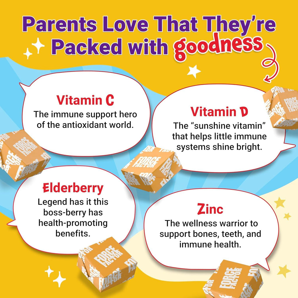 Immune Health Super Chews for Kids | Vitamin C, D, Zinc & Elderberry