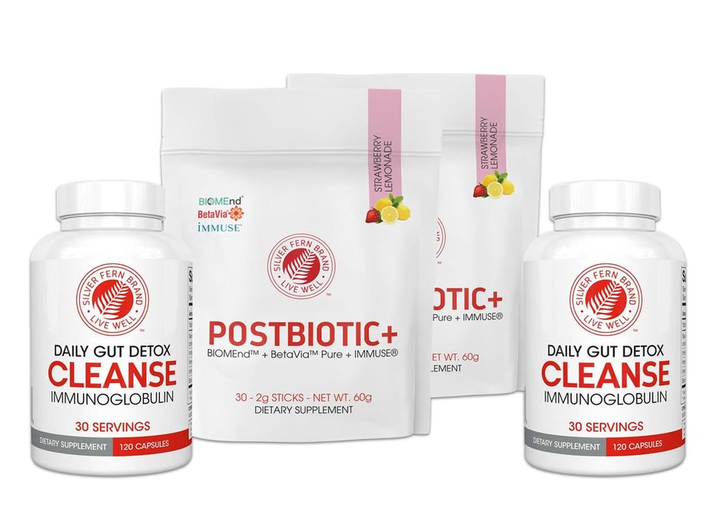 Silver Fern Immune+ Protocol Kit – Postbiotic+ (2) & Cleanse (2) – Non-GMO, Gluten-Free