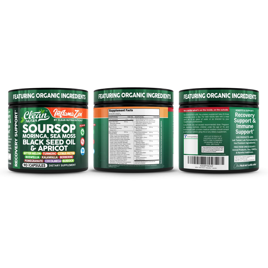 Clean Nutra Soursop Supplement with Moringa, Sea Moss & Berberine