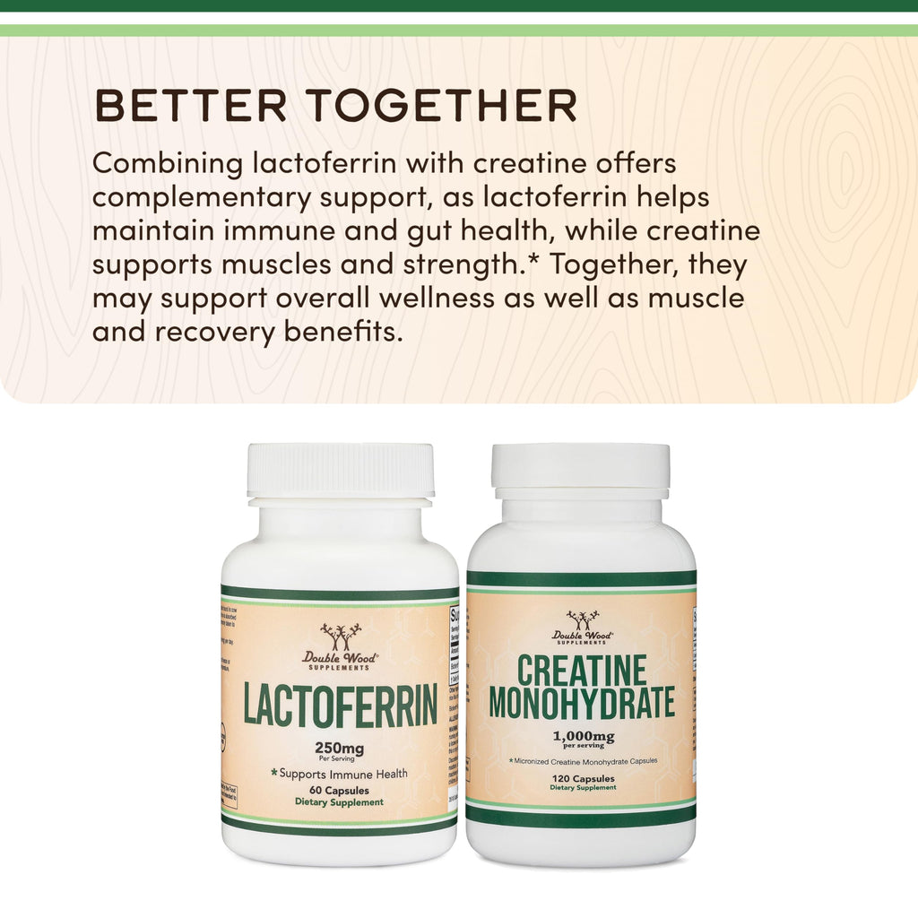 Lactoferrin 250mg – Bioferrin Lactoferrin (60 Caps) for Iron Support & Immune Health | Double Wood