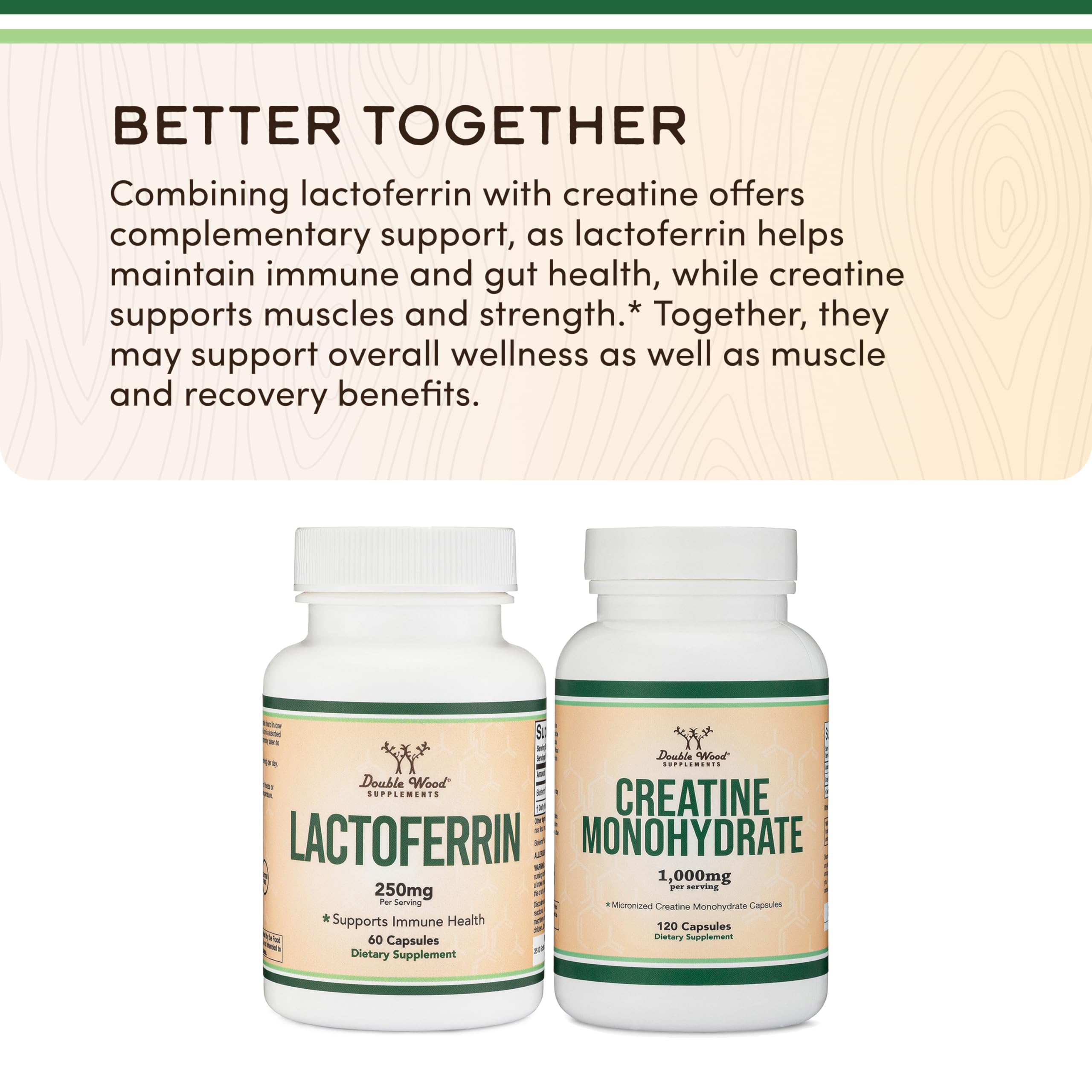 Lactoferrin 250mg – Bioferrin Lactoferrin (60 Caps) for Iron Support & Immune Health | Double Wood