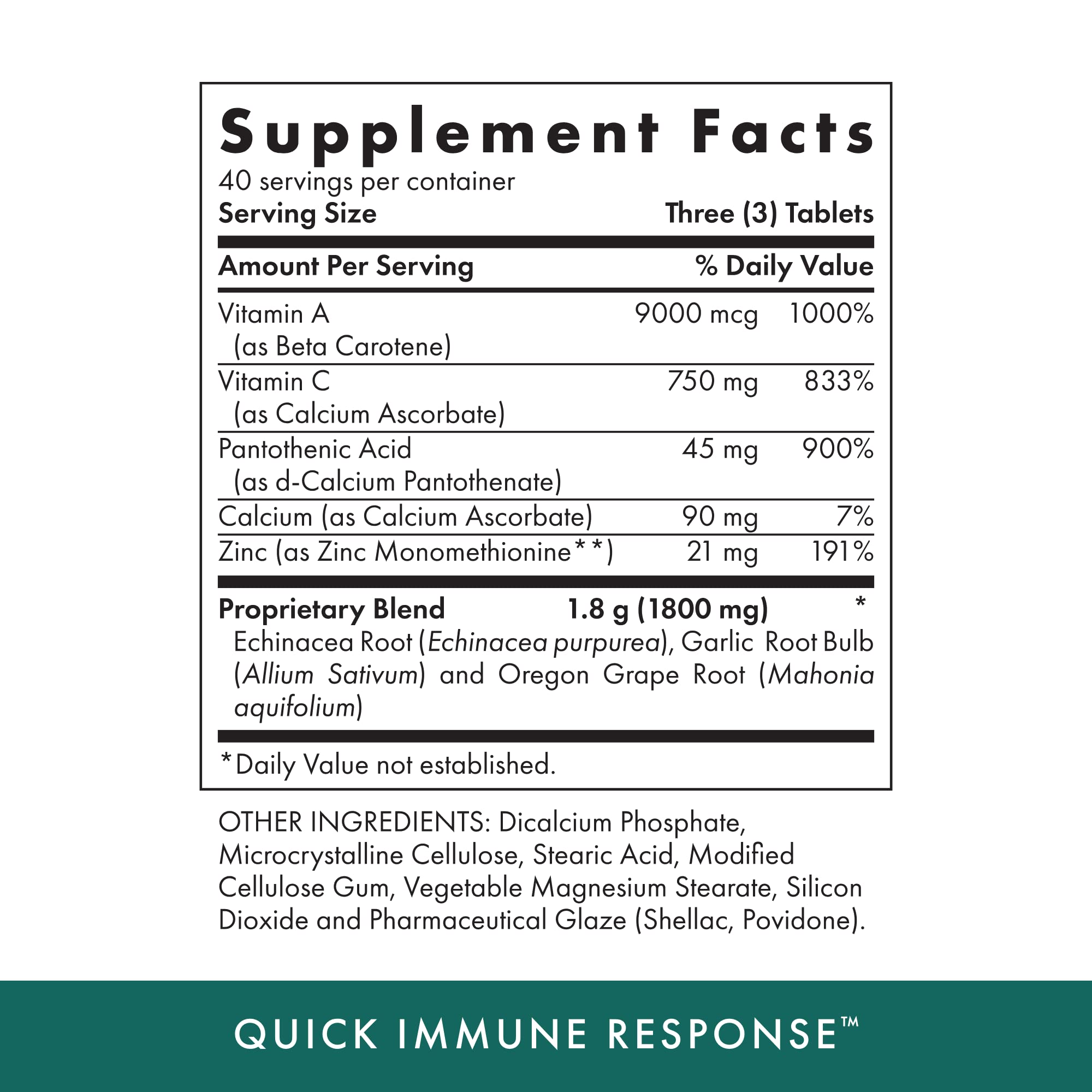 MICHAEL'S Quick Immune Response – 120 Vegetarian Tablets | Immune Support