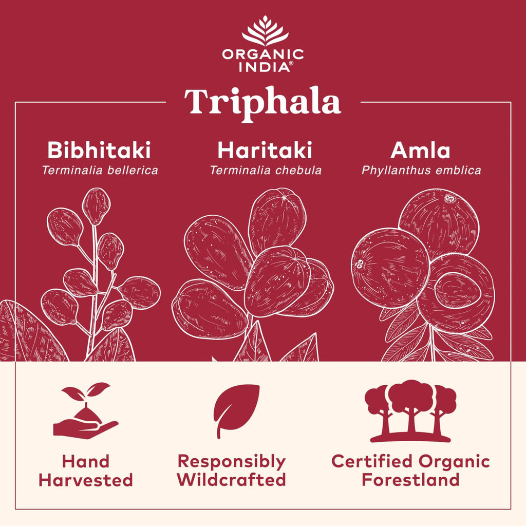 Organic India Triphala Capsules – Digestive & Immunity Support, 90 Veg Capsules